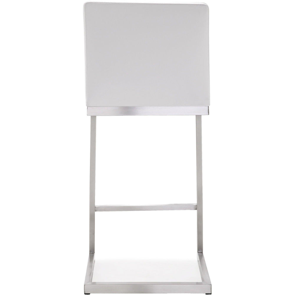 Parma Performance Vegan Leather and Stainless Steel Counter Stool - Set of 2