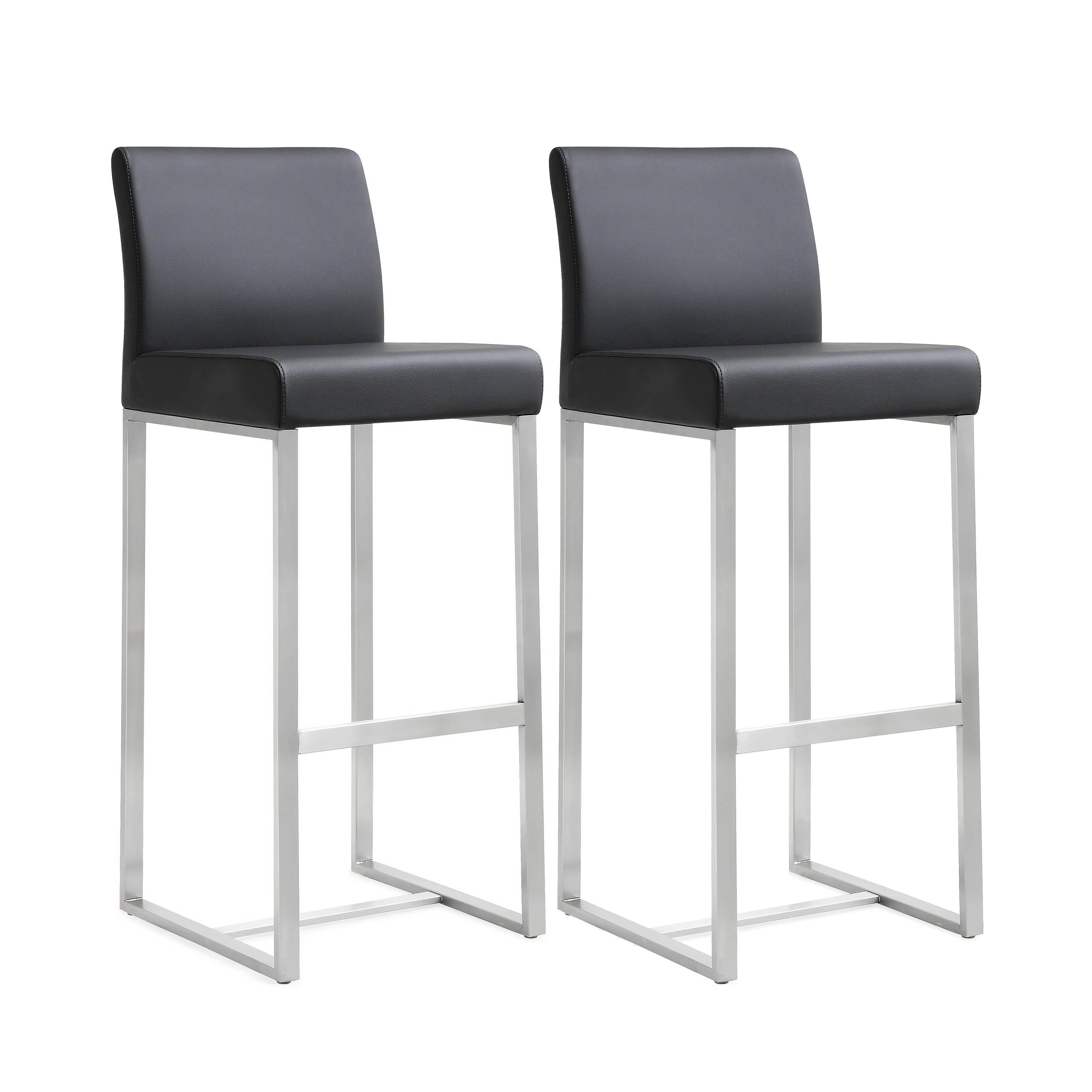 Denmark Performance Vegan Leather and Stainless Steel Barstool - Set of 2 Bar & Counter Stools TOV Furniture Black , Black Friday Sale TOV Furniture Furniture Sale, Old Bones Co, Mid Century Furniture Sale, Four Hands Furniture, Black Friday Sale Denmark Performance Vegan Leather and Stainless Steel Barstool - Set of 2,Gus Sale, Perigold Denmark Performance Vegan Leather and Stainless Steel Barstool - Set of 2 Bar & Counter Stools Black Friday Sale , Perigold Sale Denmark Performance Vegan Leather and Stain
