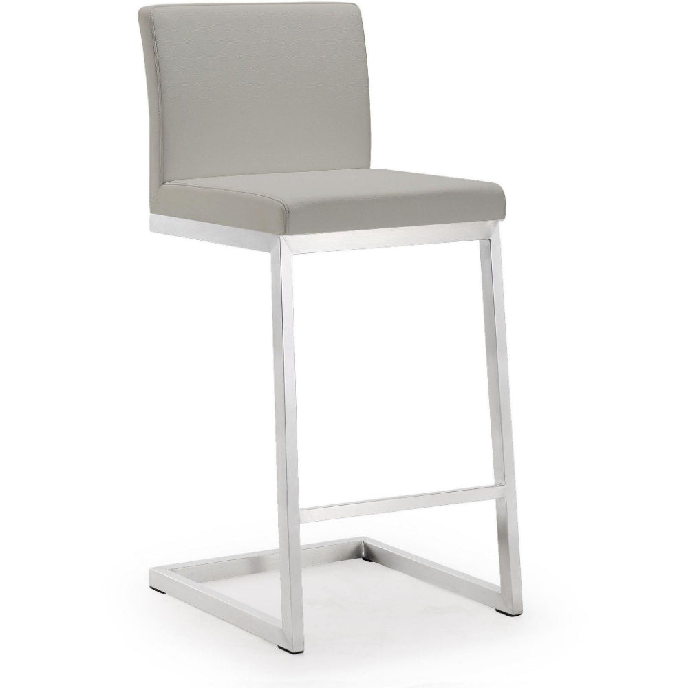 Parma Performance Vegan Leather and Stainless Steel Counter Stool - Set of 2
