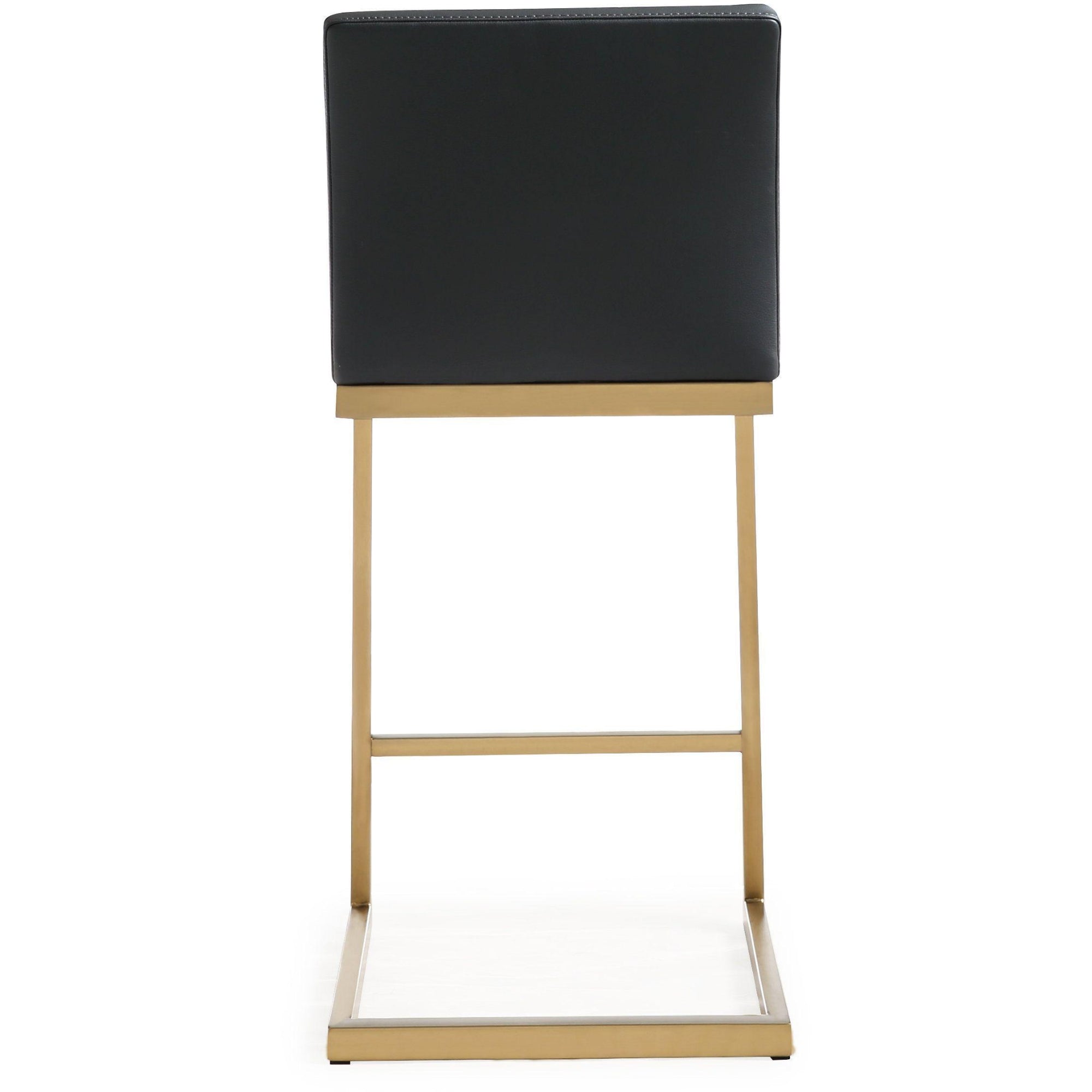 Parma Performance Vegan Leather and Gold Steel Counter Stool - Set of 2