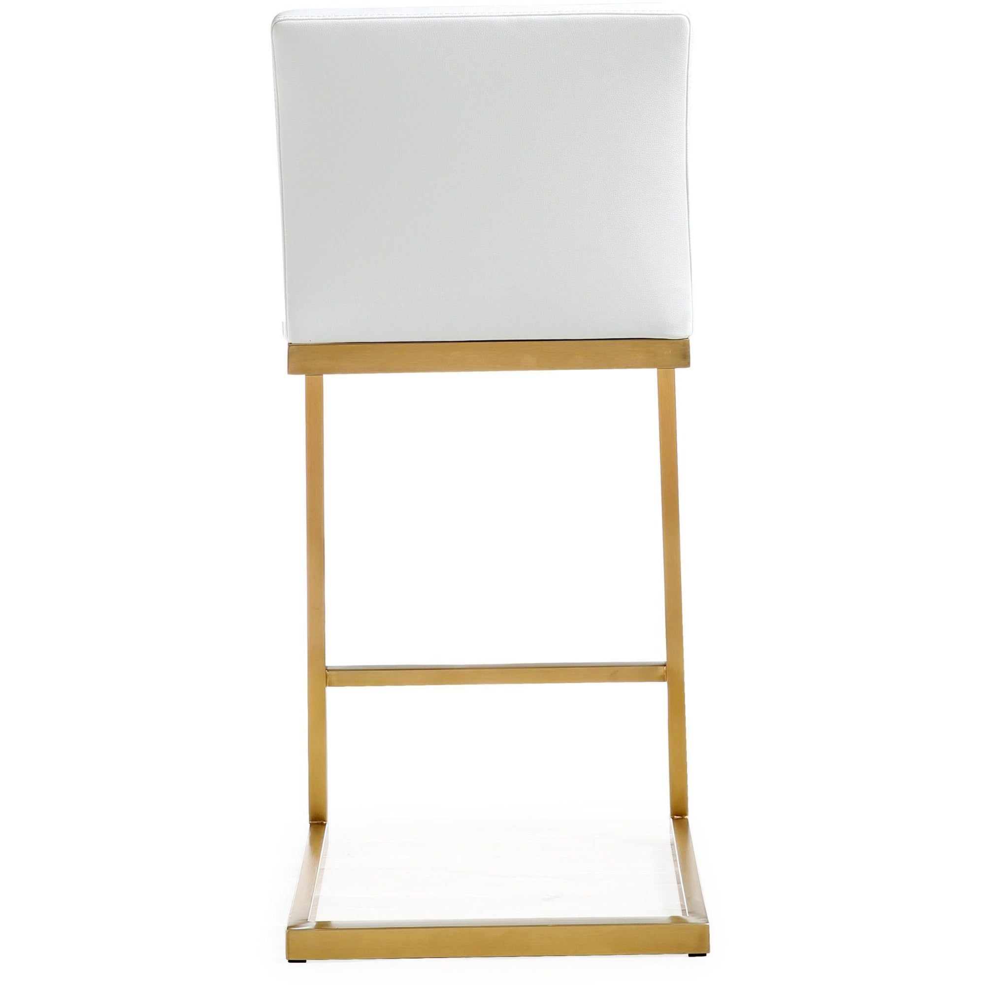 Parma Performance Vegan Leather and Gold Steel Counter Stool - Set of 2