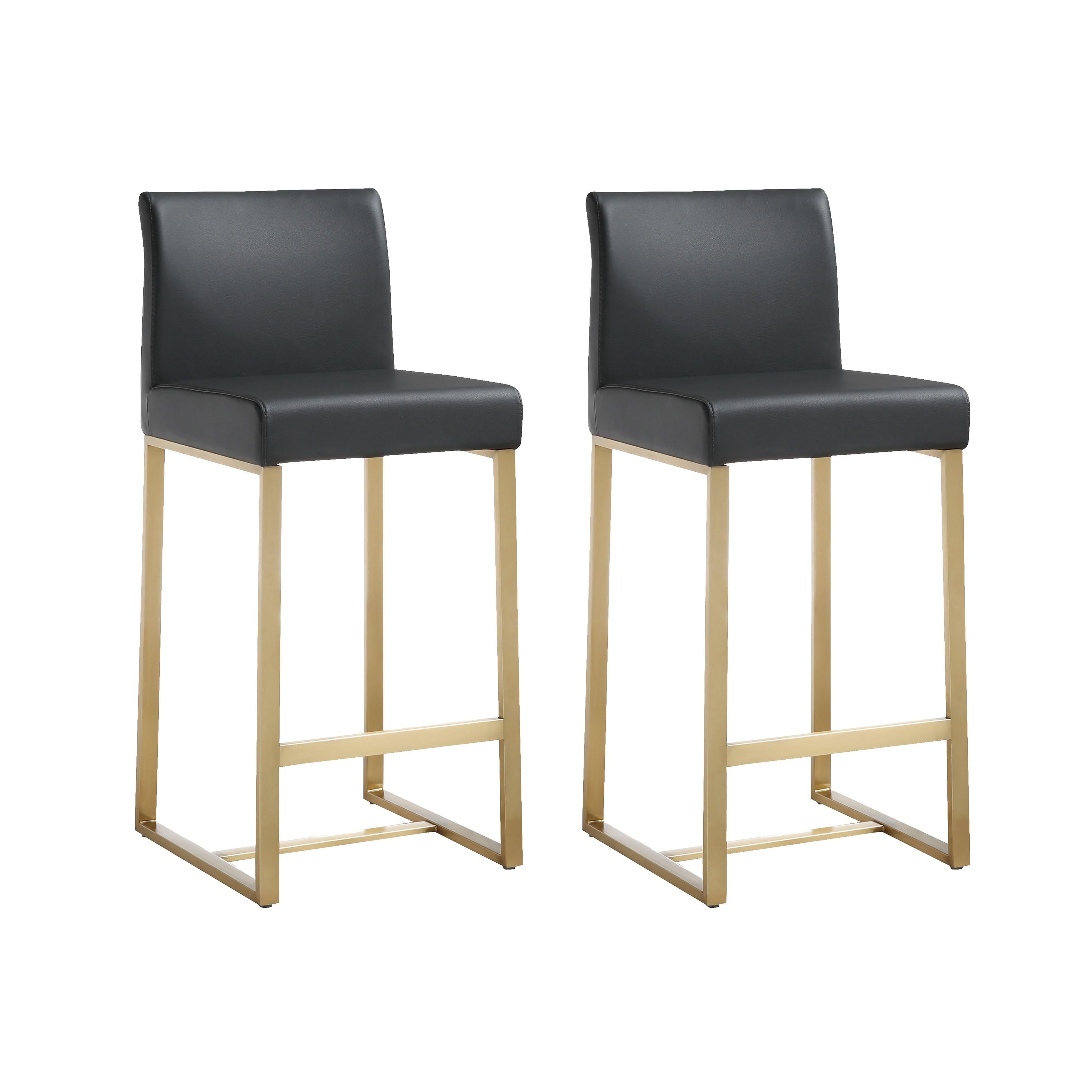 Denmark Performance Vegan Leather and Gold Steel Counter Stool - Set of 2 Bar & Counter Stools TOV Furniture Black , Black Friday Sale TOV Furniture Furniture Sale, Old Bones Co, Mid Century Furniture Sale, Four Hands Furniture, Black Friday Sale Denmark Performance Vegan Leather and Gold Steel Counter Stool - Set of 2,Gus Sale, Perigold Denmark Performance Vegan Leather and Gold Steel Counter Stool - Set of 2 Bar & Counter Stools Black Friday Sale , Perigold Sale Denmark Performance Vegan Leather and Gold