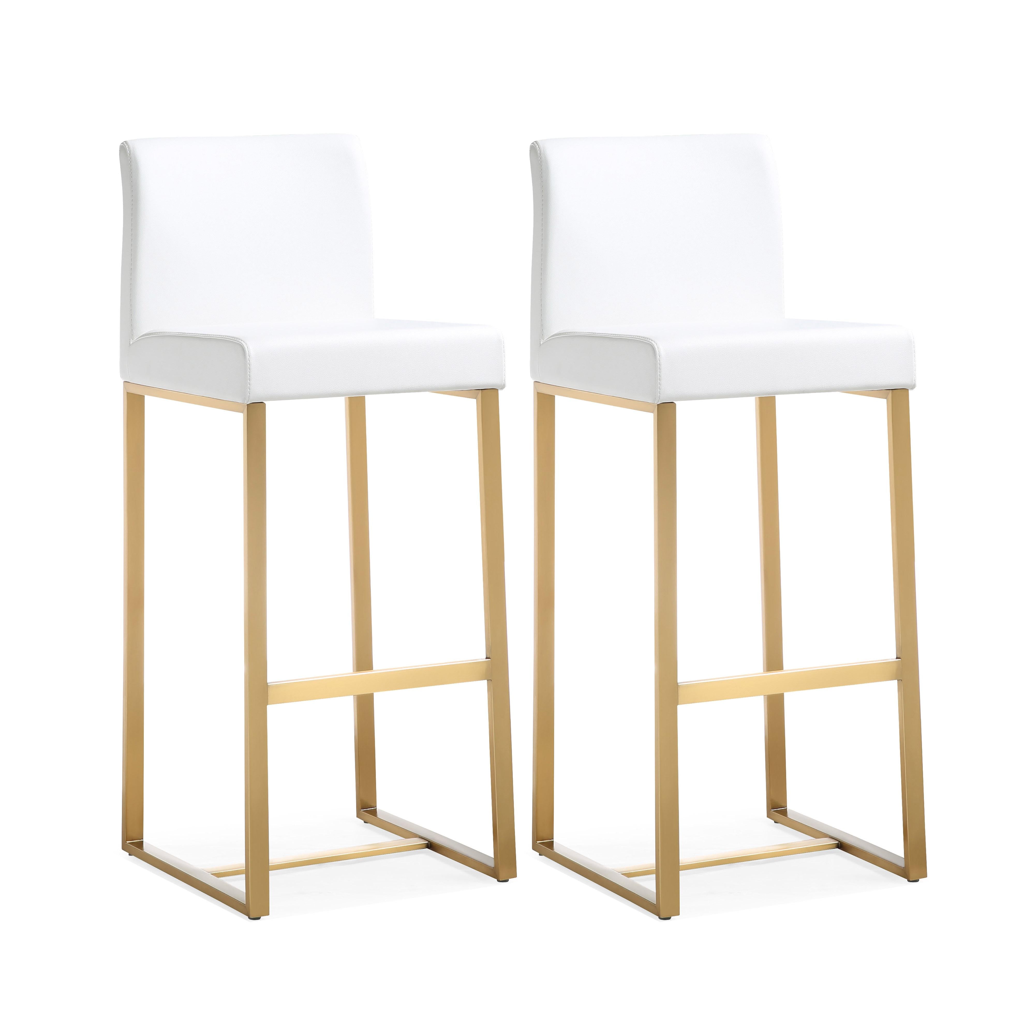 Denmark Performance Vegan Leather and Gold Steel Barstool - Set of 2 Bar & Counter Stools TOV Furniture White , Black Friday Sale TOV Furniture Furniture Sale, Old Bones Co, Mid Century Furniture Sale, Four Hands Furniture, Black Friday Sale Denmark Performance Vegan Leather and Gold Steel Barstool - Set of 2,Gus Sale, Perigold Denmark Performance Vegan Leather and Gold Steel Barstool - Set of 2 Bar & Counter Stools Black Friday Sale , Perigold Sale Denmark Performance Vegan Leather and Gold Steel Barstool