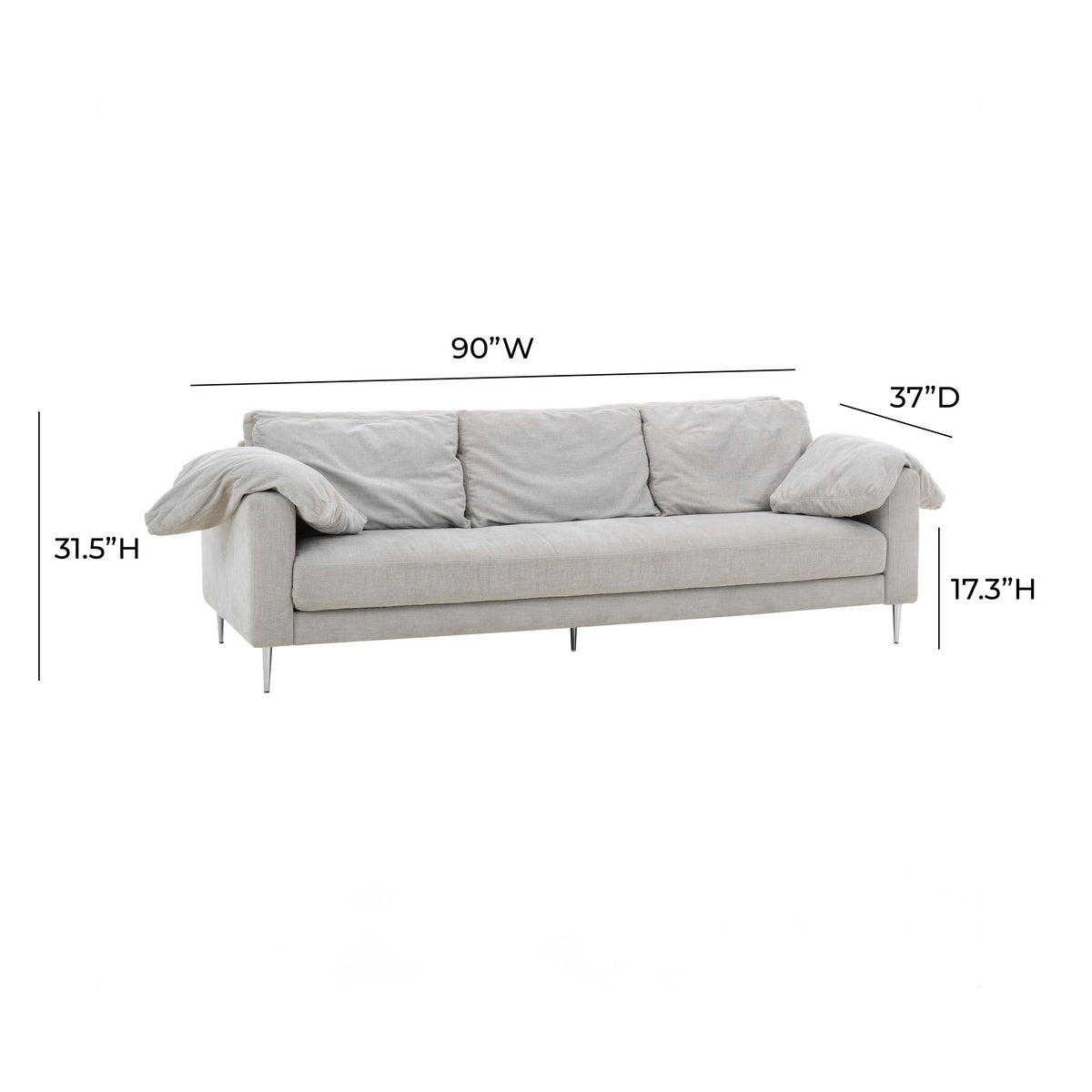 Vari 90" Textured Performance Velvet Lounge Sofa
