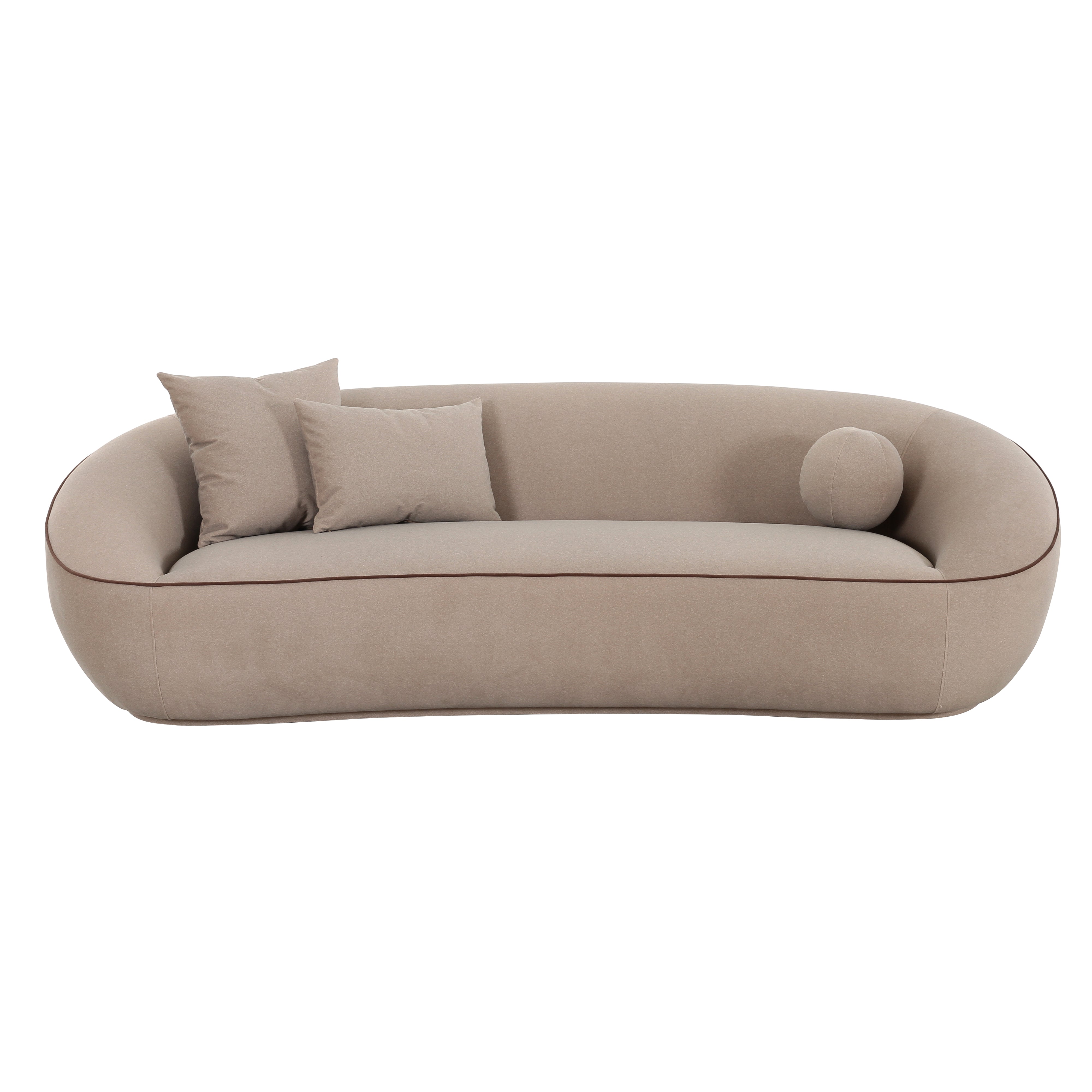 Jenny 98.5" Taupe Performance Faux Mohair Sofa