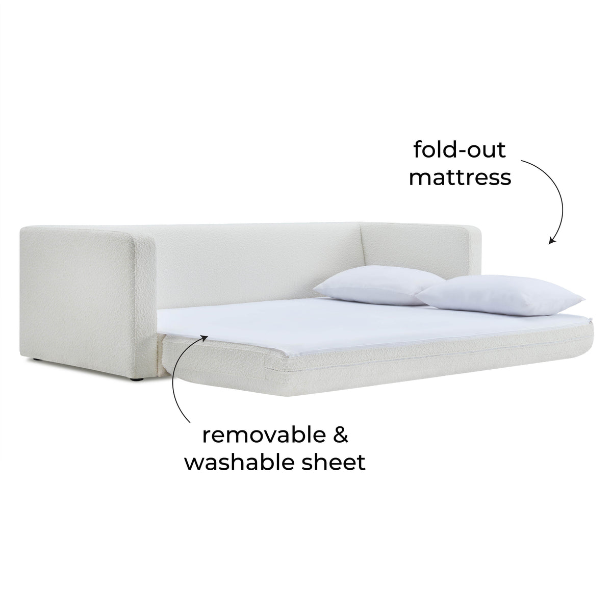 Ryan 91" Performance Boucle Sleeper Sofa