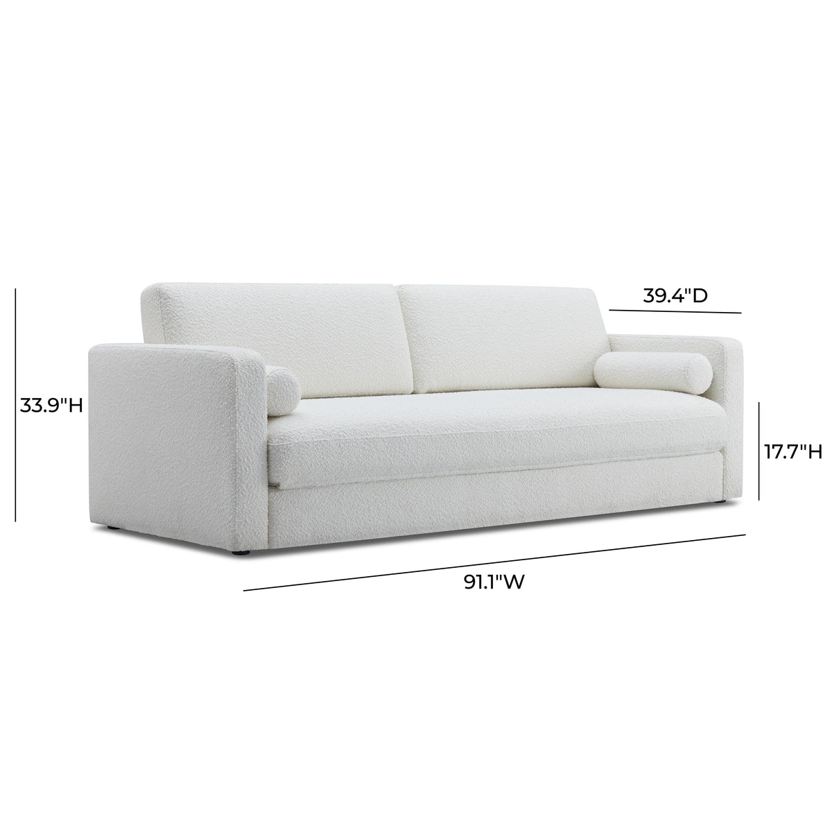 Ryan 91" Performance Boucle Sleeper Sofa