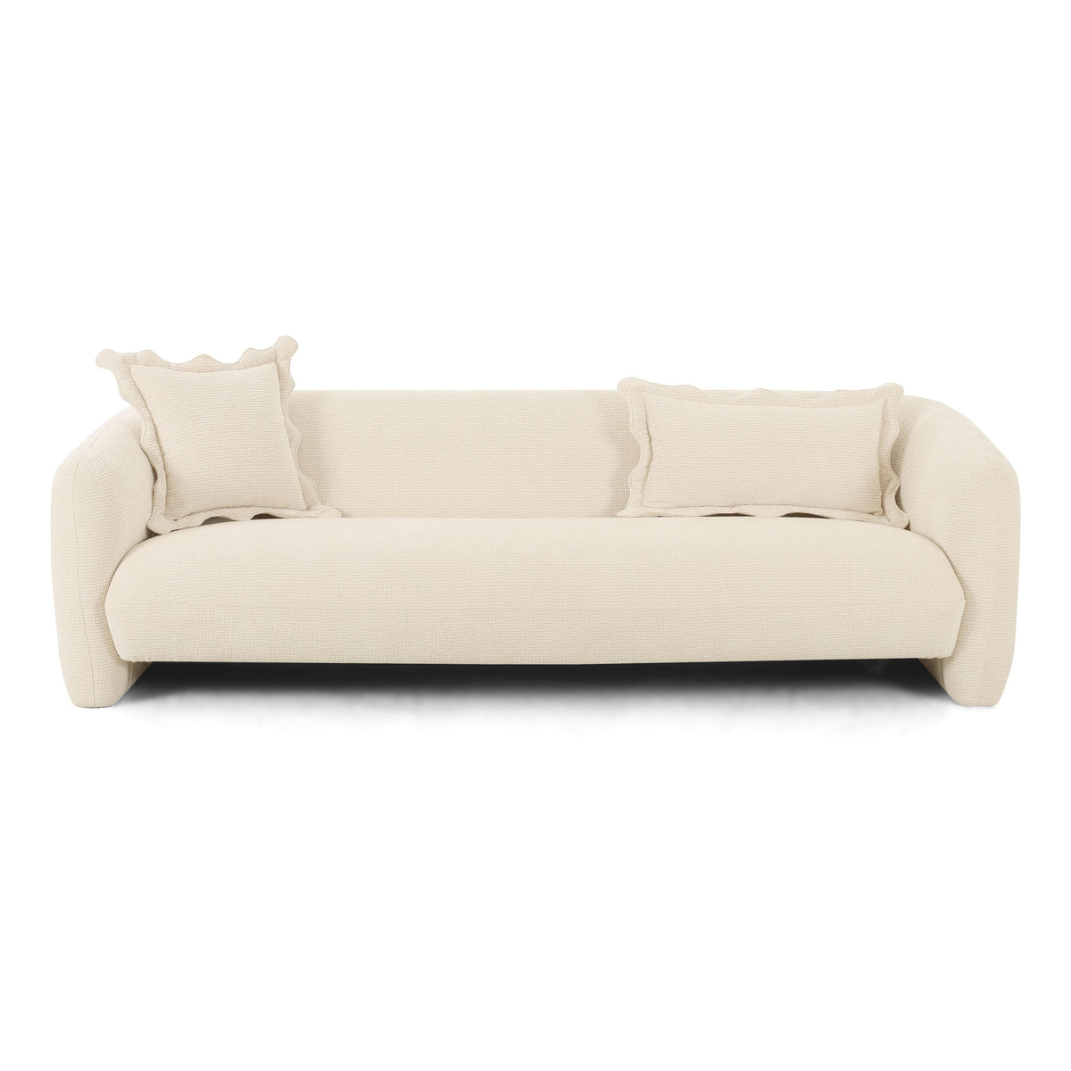 Lou 91" Sandstone Textured Performance Fabric Sofa
