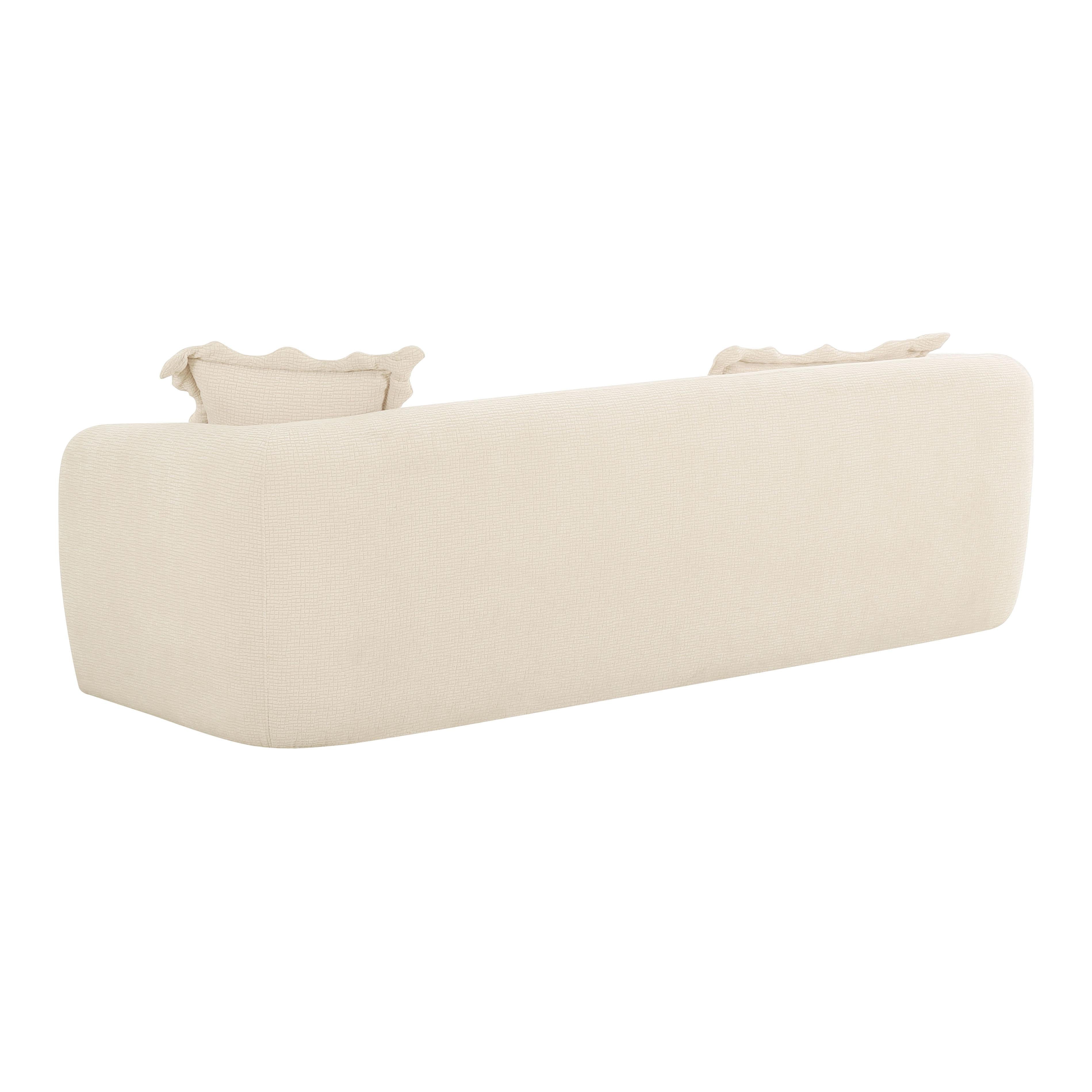 Lou 91" Sandstone Textured Performance Fabric Sofa