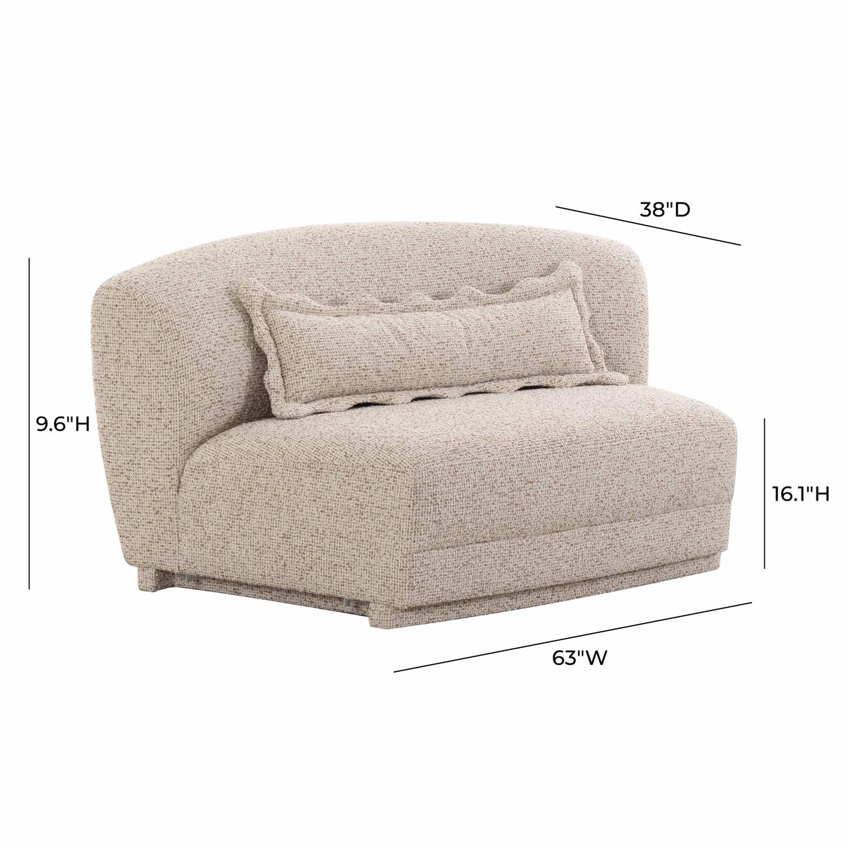 Marion 63" Two-Tone Textured Performance Boucle Armless Loveseat