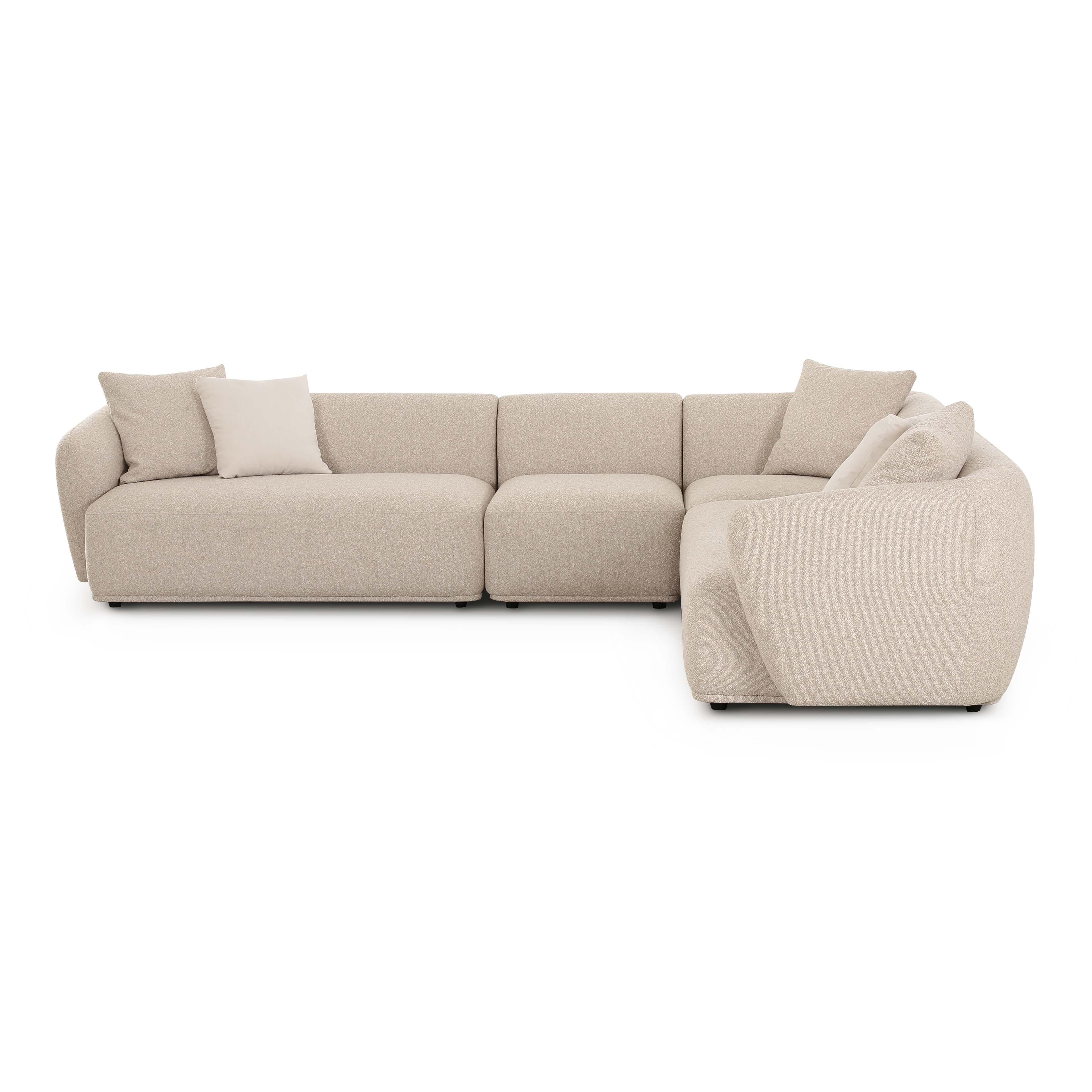 Sylvie 4-Piece Cream Performance Boucle Sectional