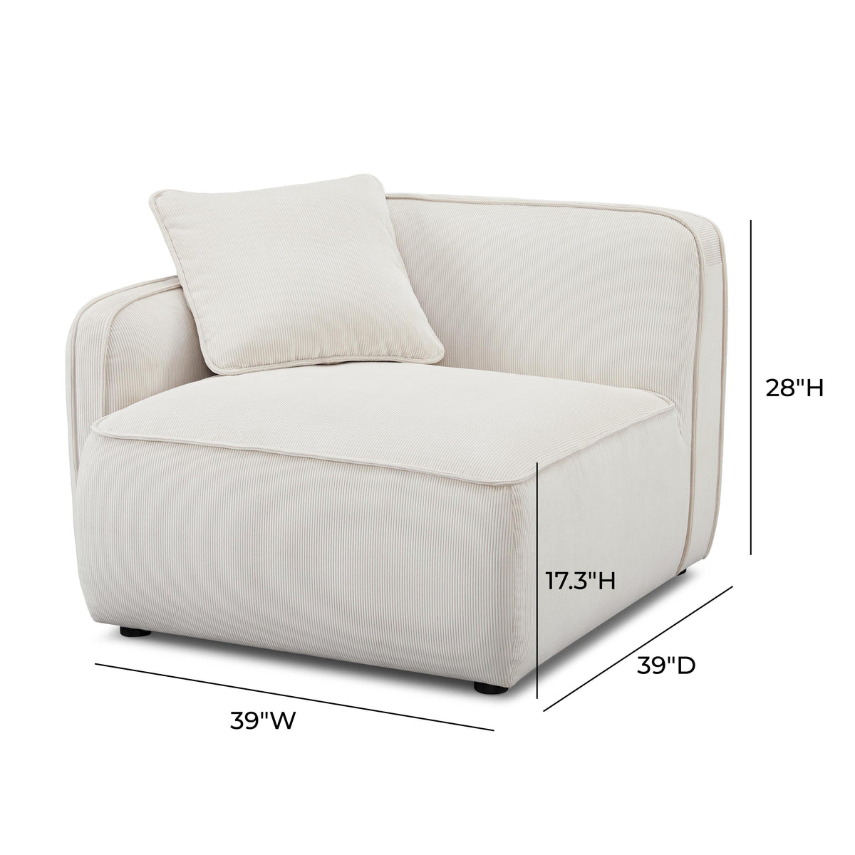 Travie Performance Corduroy Velvet LAF Corner Chair