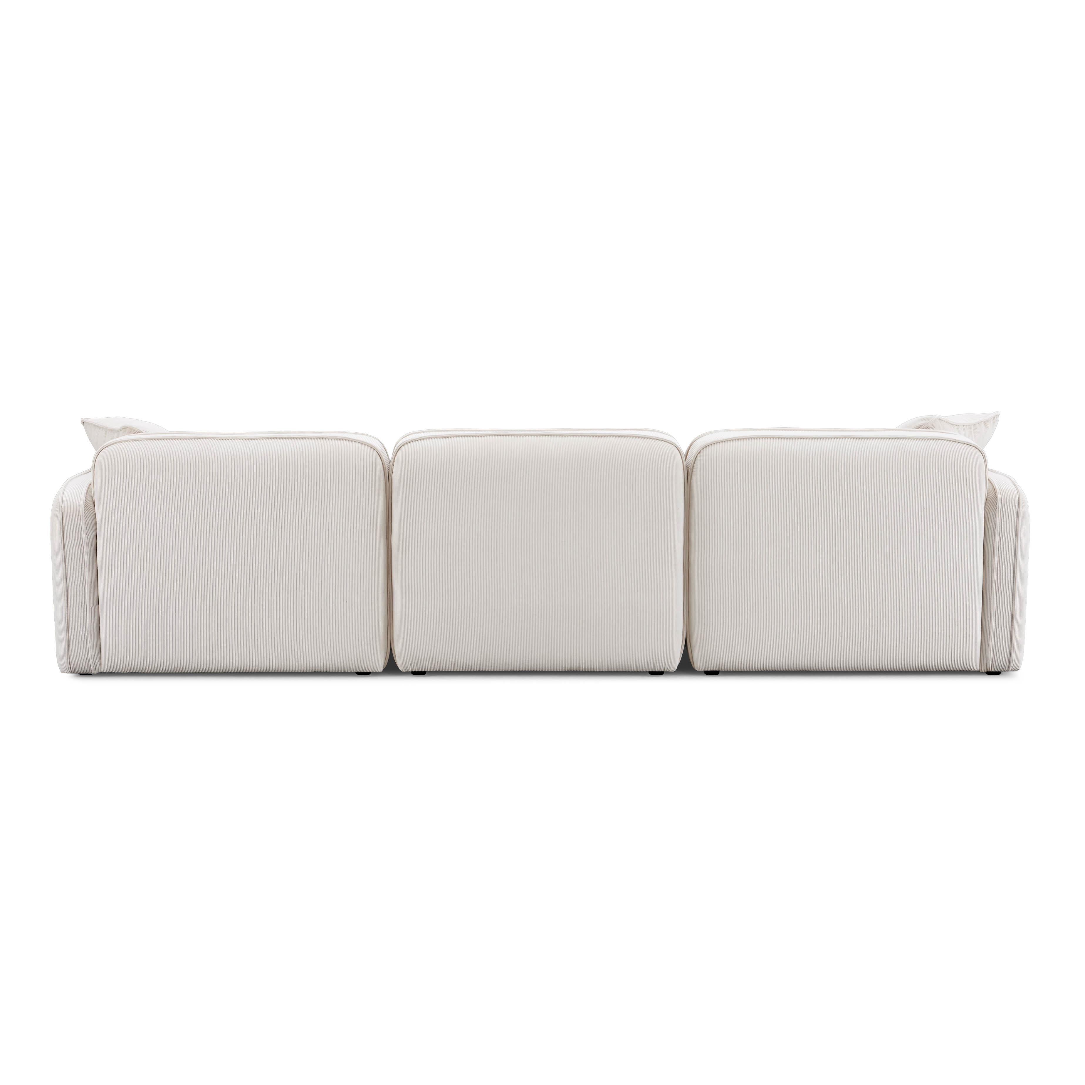 Travie 112" Performance Corduroy Velvet Modular Sofa