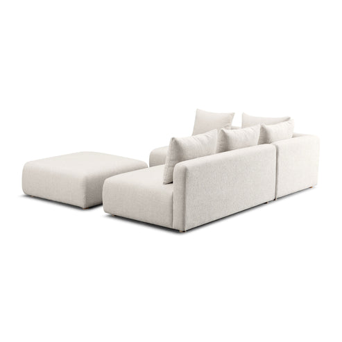 Hangover 4-Piece Contract-Grade Textured Fabric Modular Chaise Sectional