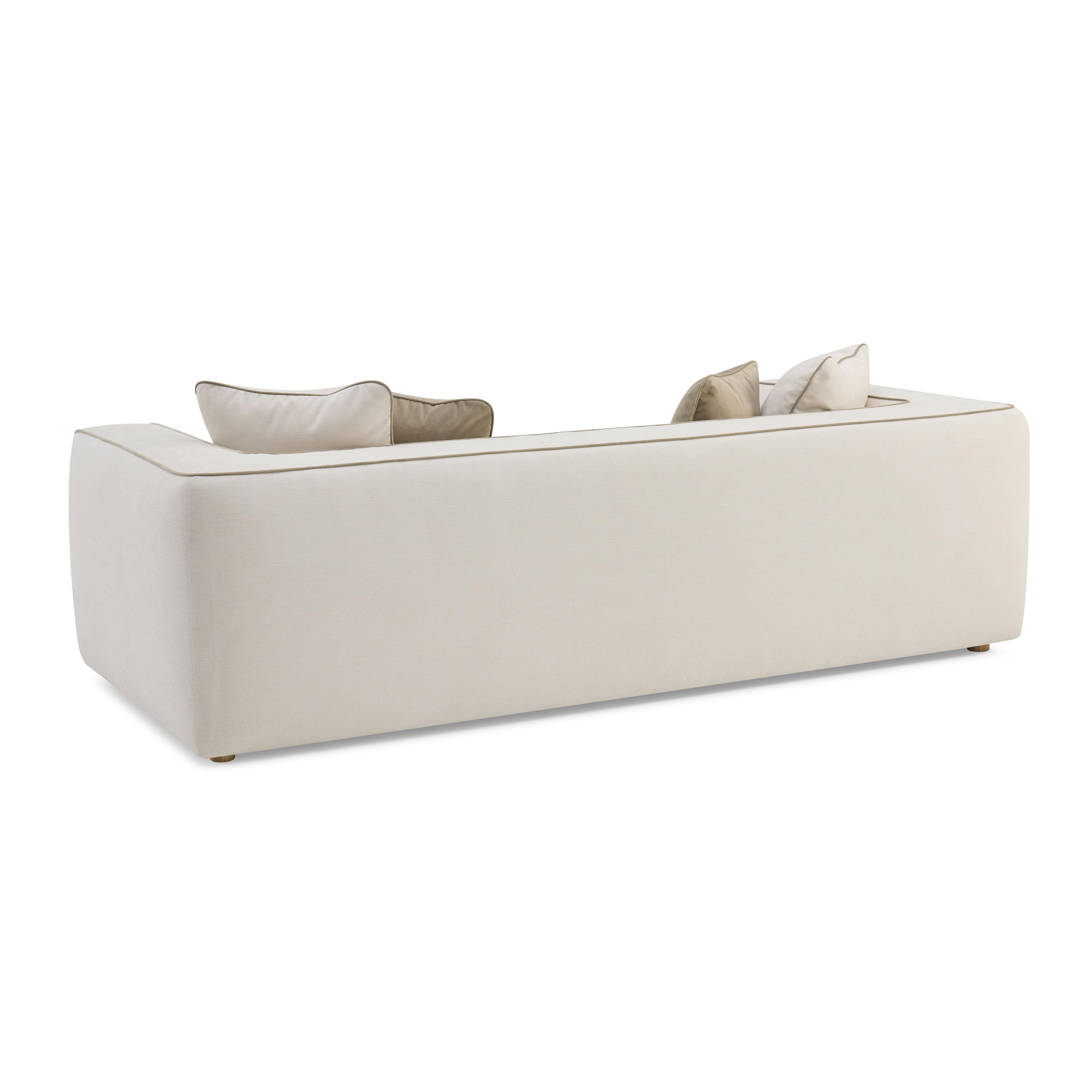 Tristine 96" Cream Contract-Grade Linen Sofa