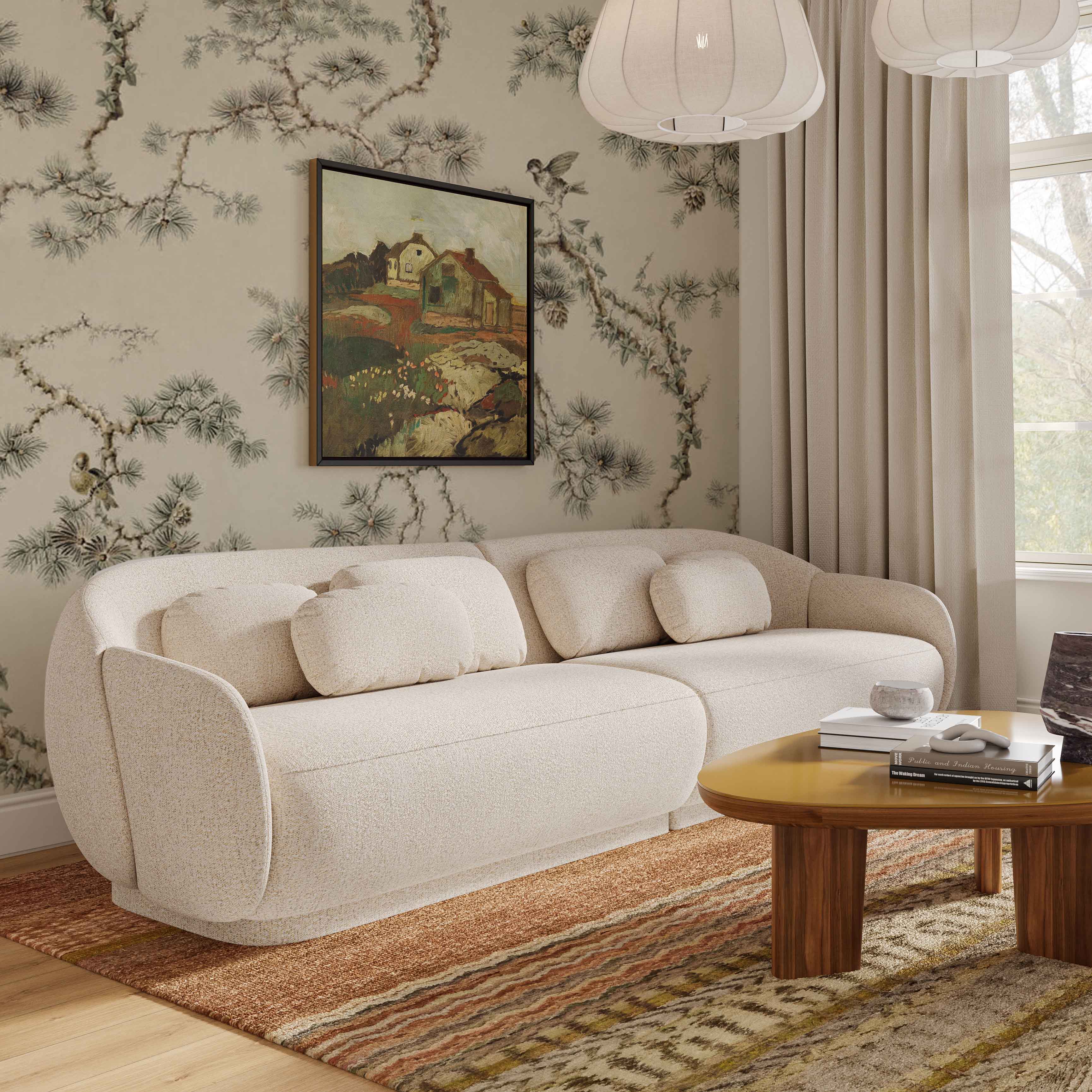 Misty Cream Performance Boucle Modular Sofa