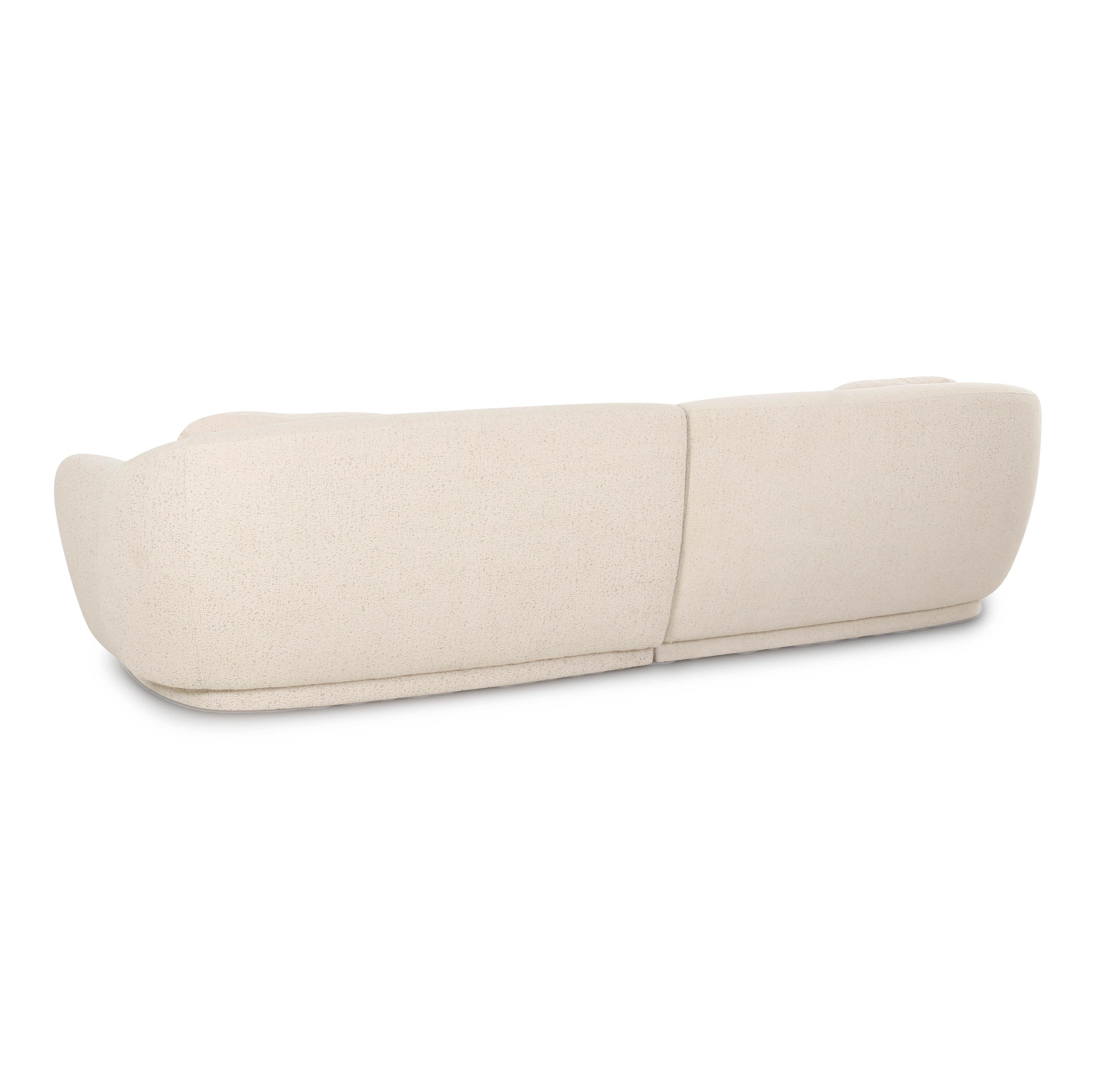 Misty Cream Performance Boucle Modular Sofa