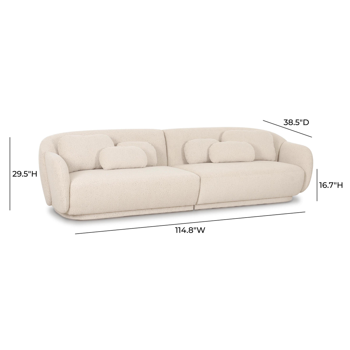 Misty Cream Performance Boucle Modular Sofa