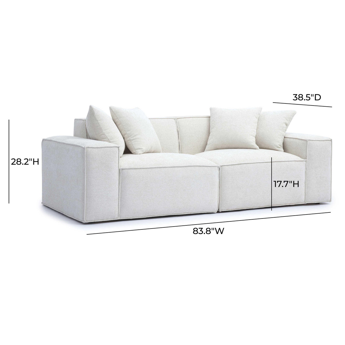 Mindy Performance Chenille Basketweave Modular Loveseat