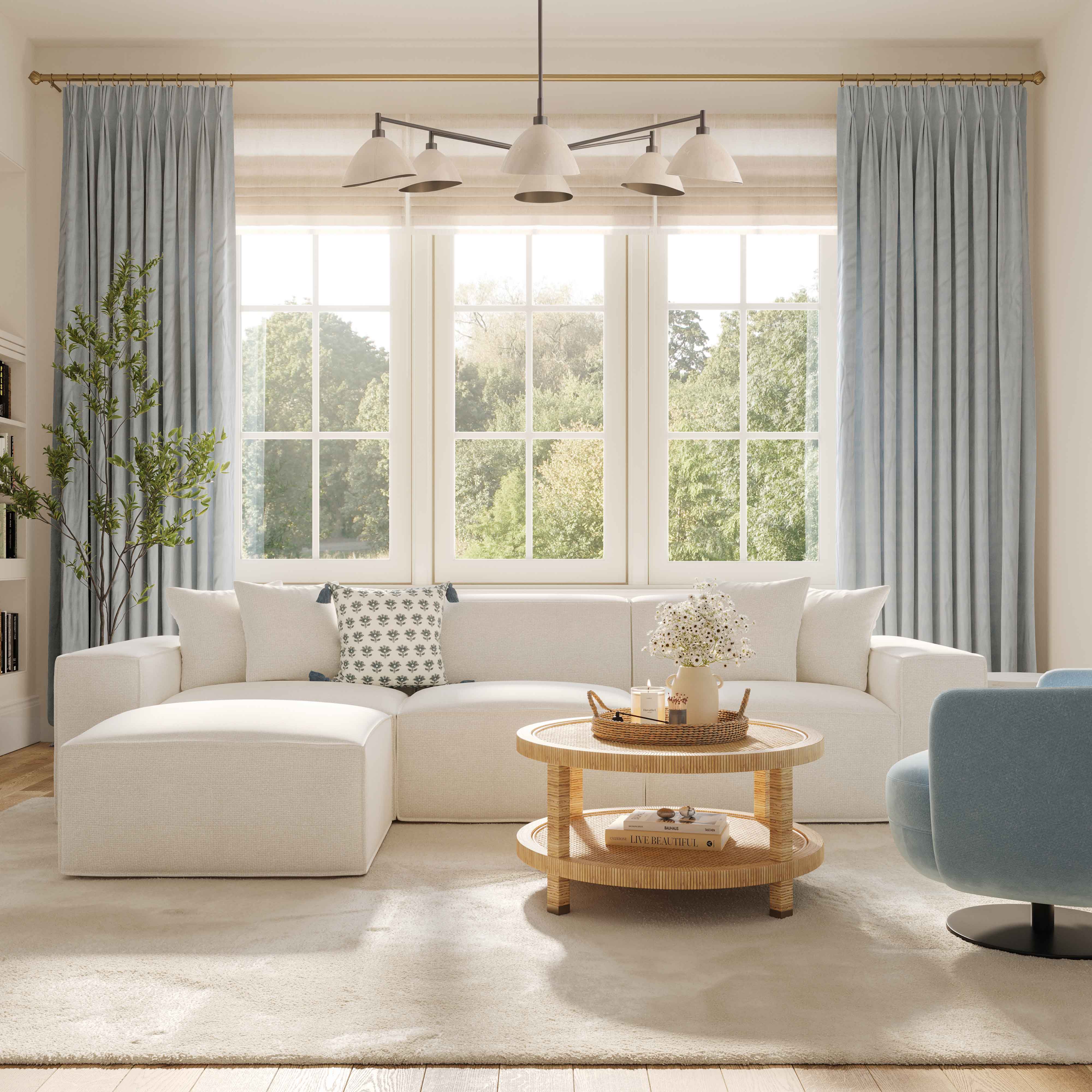 Mindy Performance Chenille Basketweave Modular Sofa