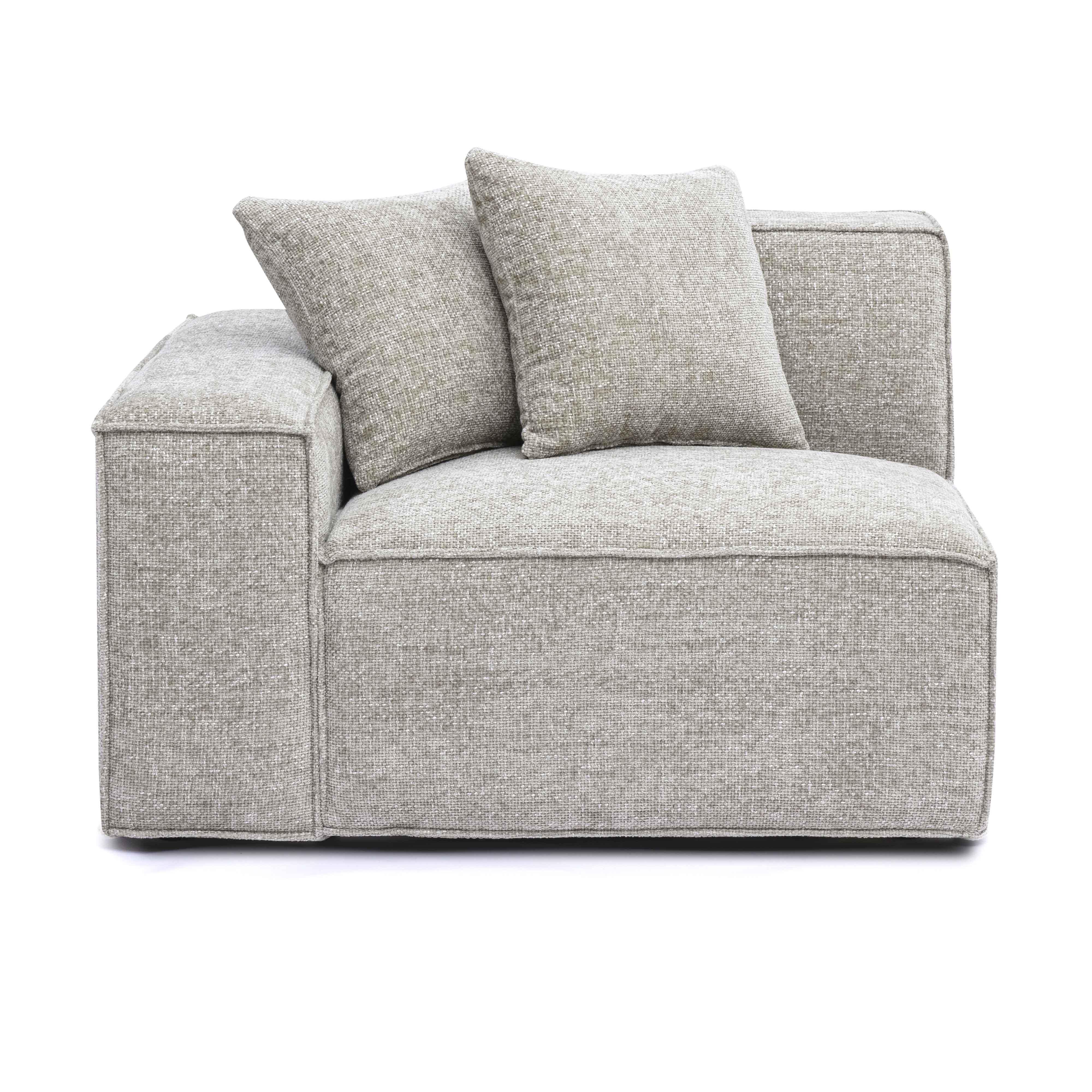 Mindy Performance Chenille Basketweave Modular Corner Chair
