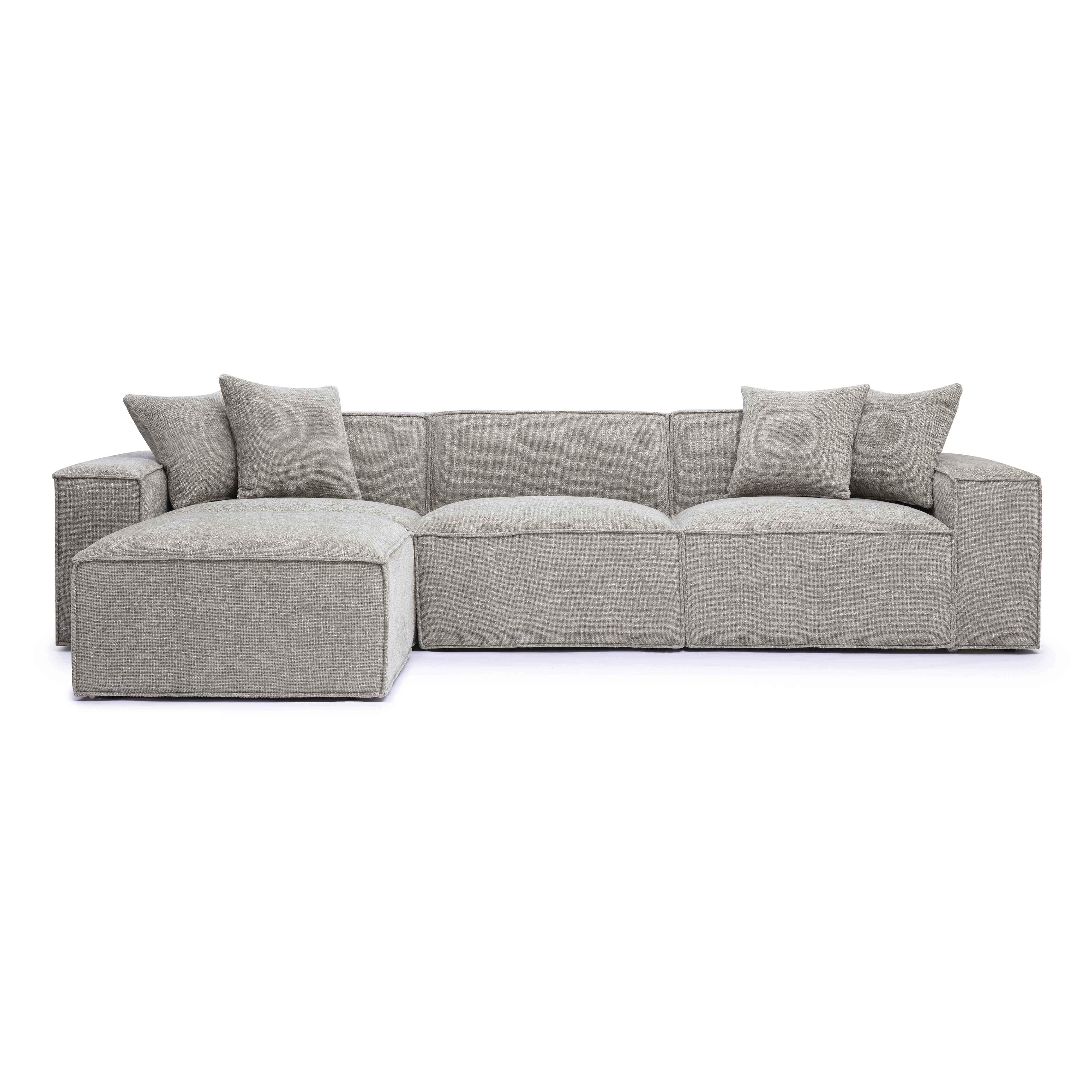 Mindy 4-Piece Performance Chenille Basketweave Modular Sectional