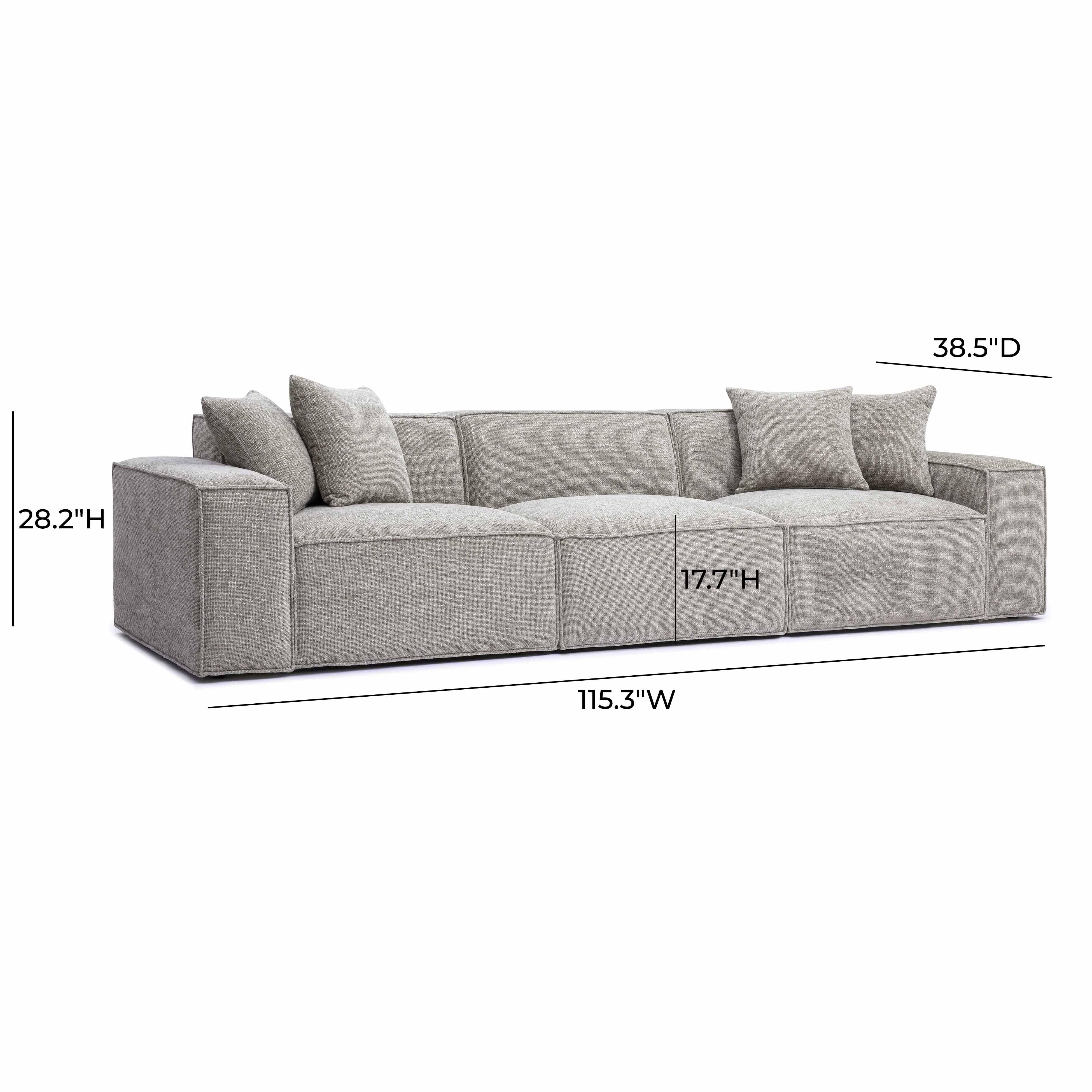 Mindy Performance Chenille Basketweave Modular Sofa