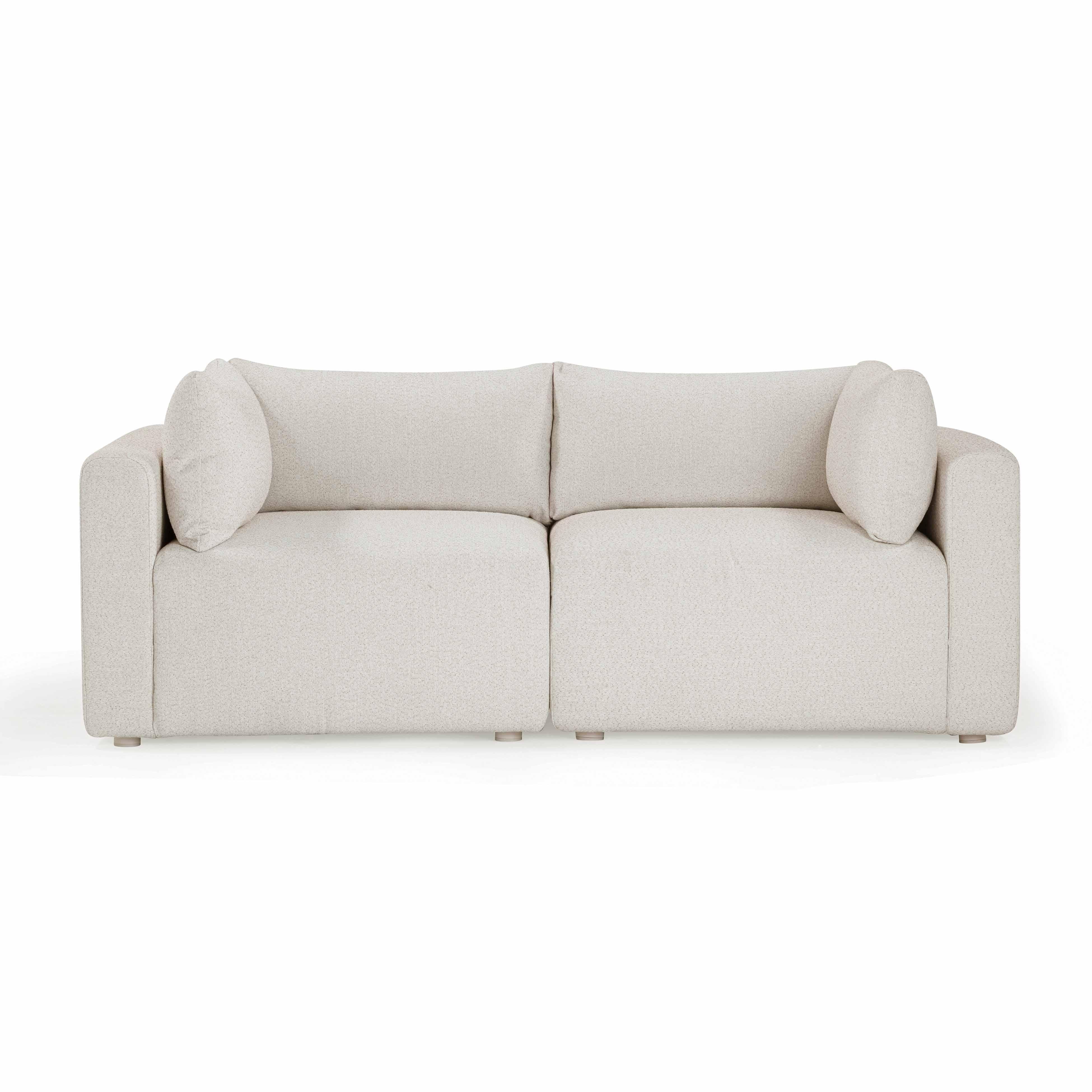 Hangover 81" Cream Performance Fabric Outdoor Modular Loveseat