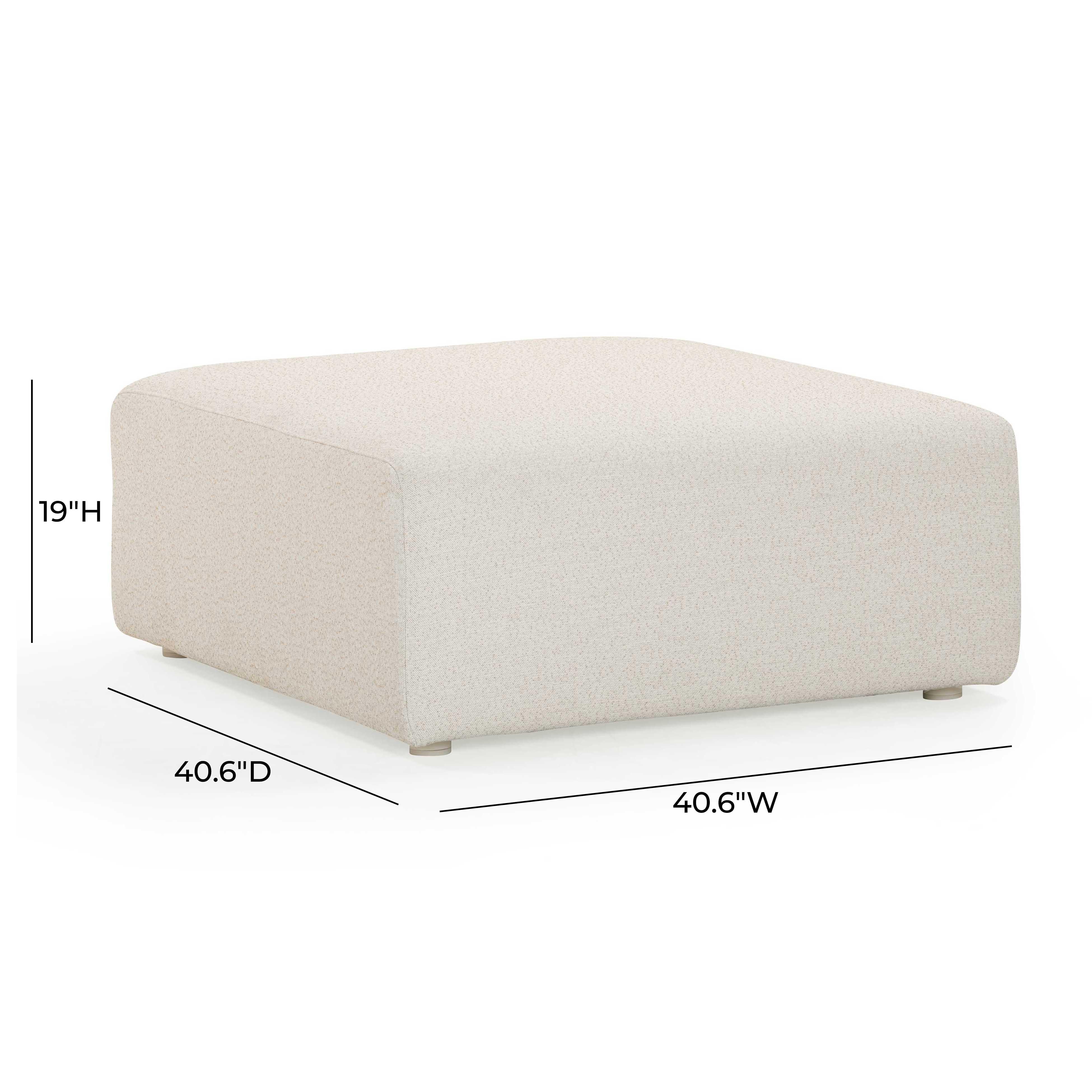 Hangover Cream Performance Fabric Outdoor Ottoman