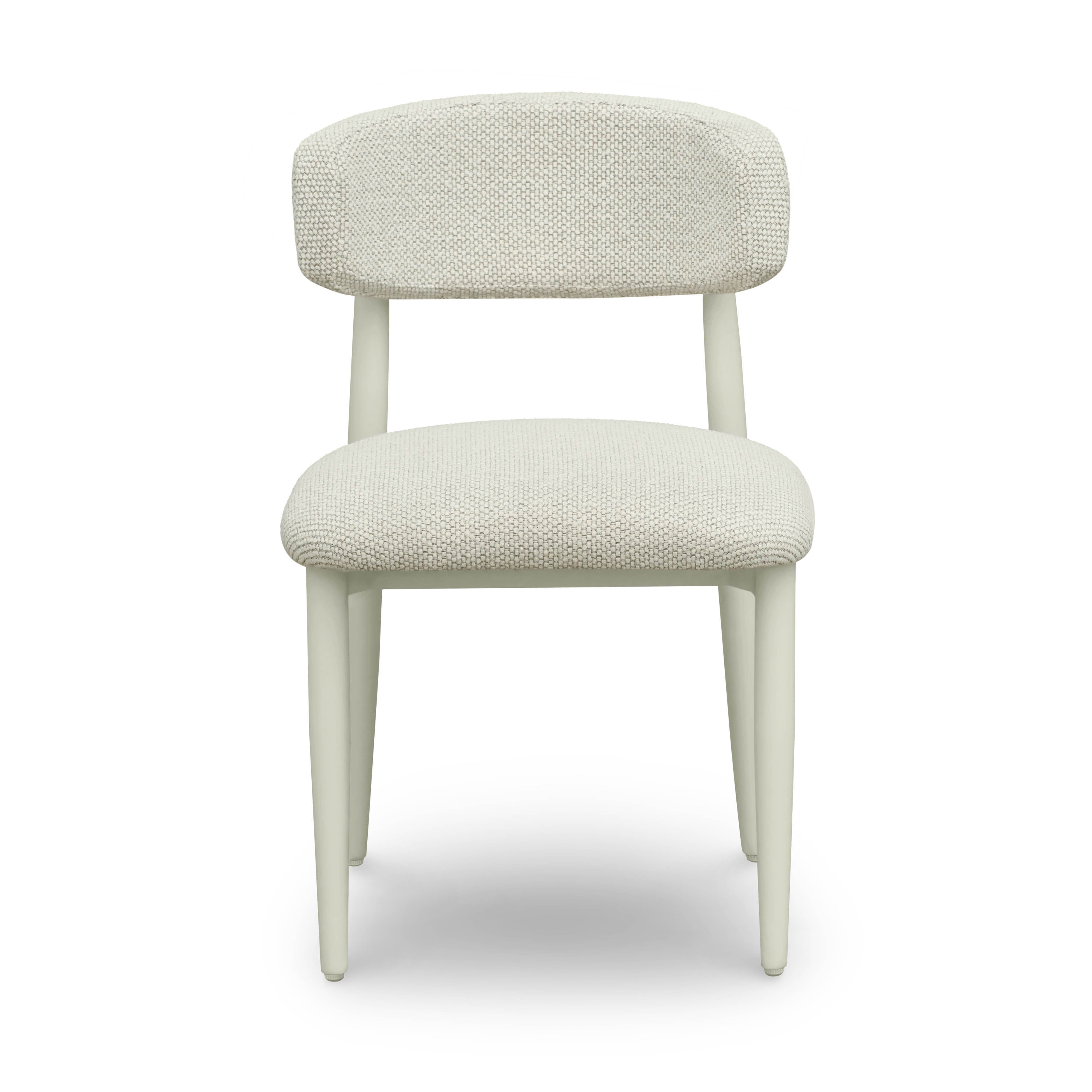Annika Textured Contract-Grade Fabric Outdoor Dining Side Chair