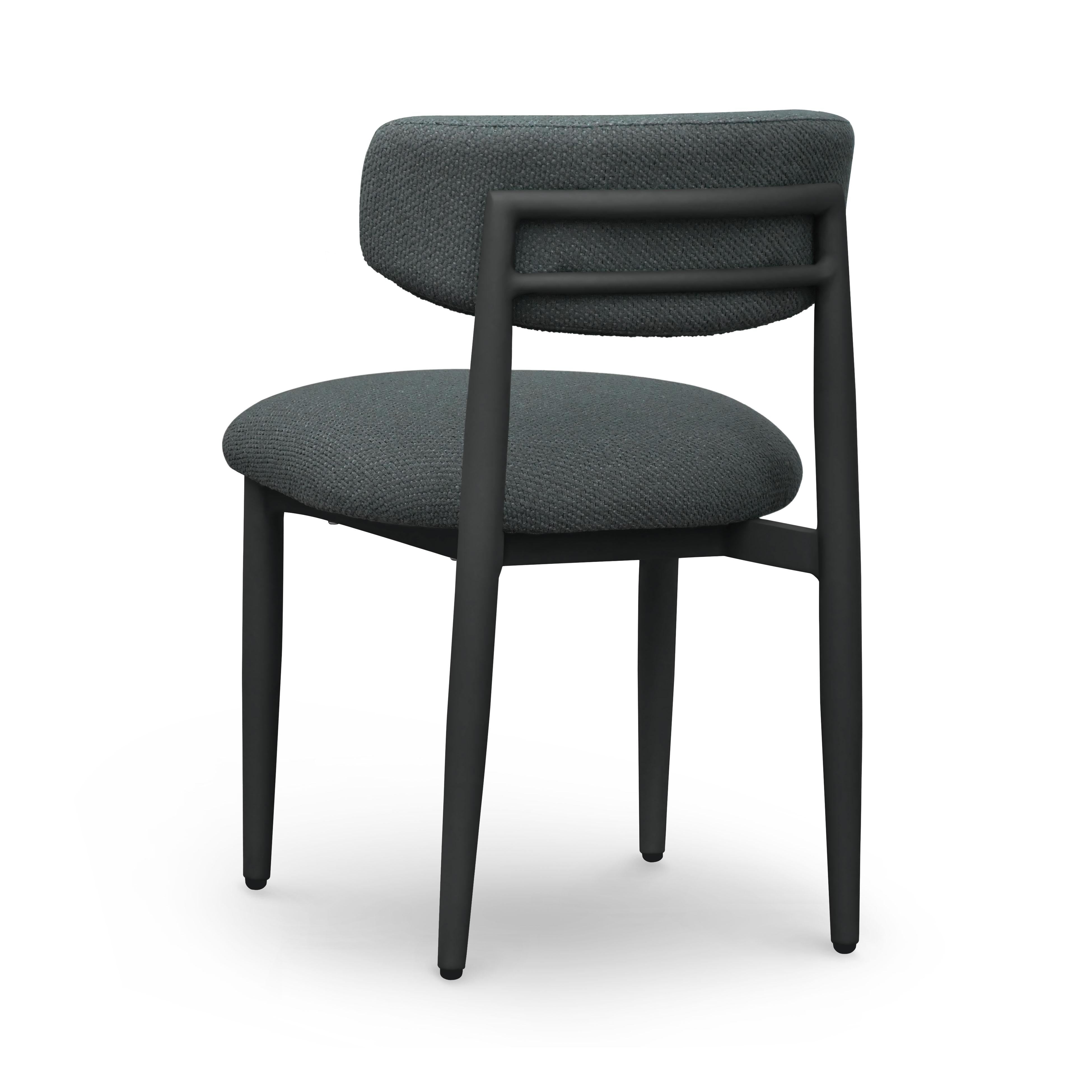 Annika Textured Contract-Grade Fabric Outdoor Dining Side Chair