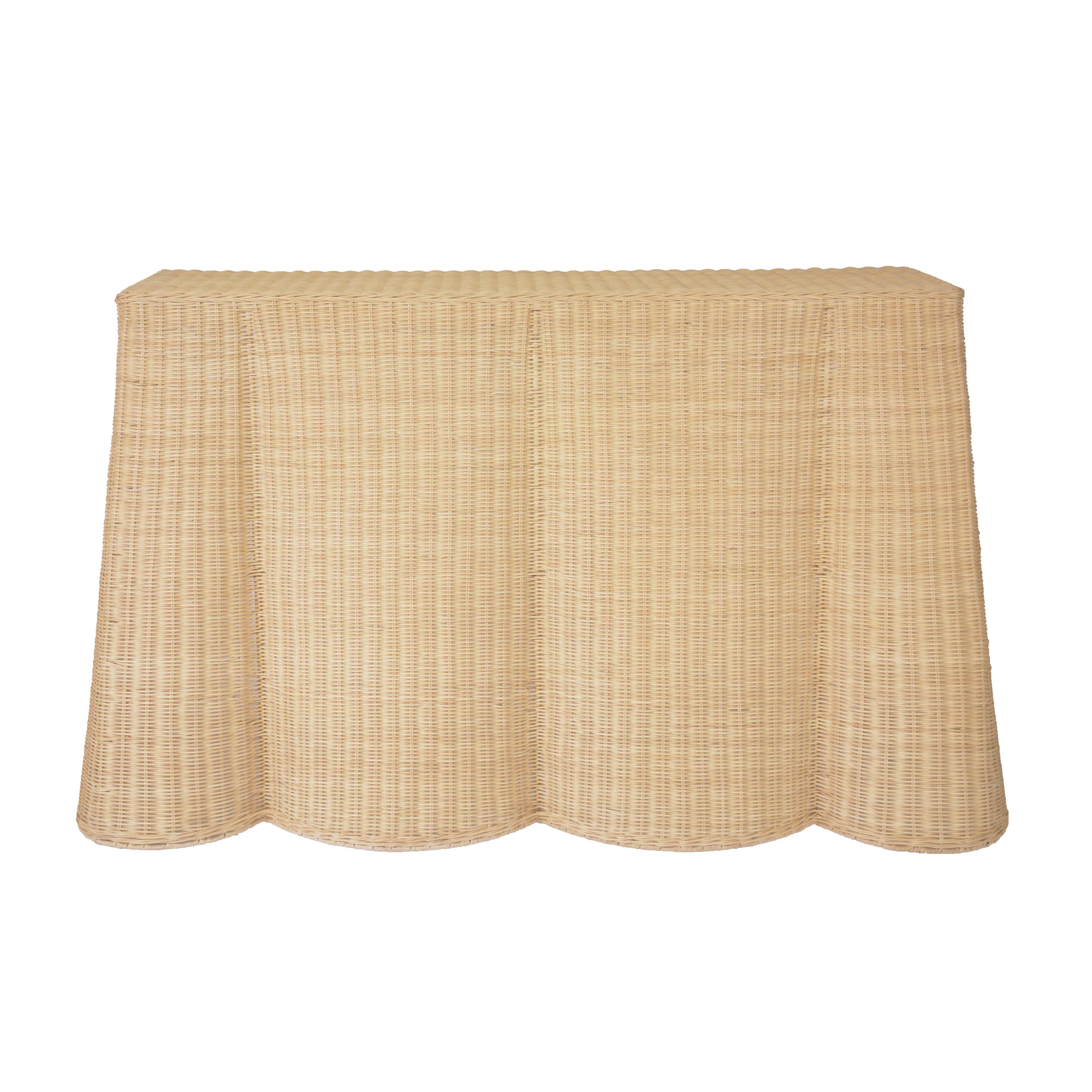 Egan 55" Natural Rattan Console Table