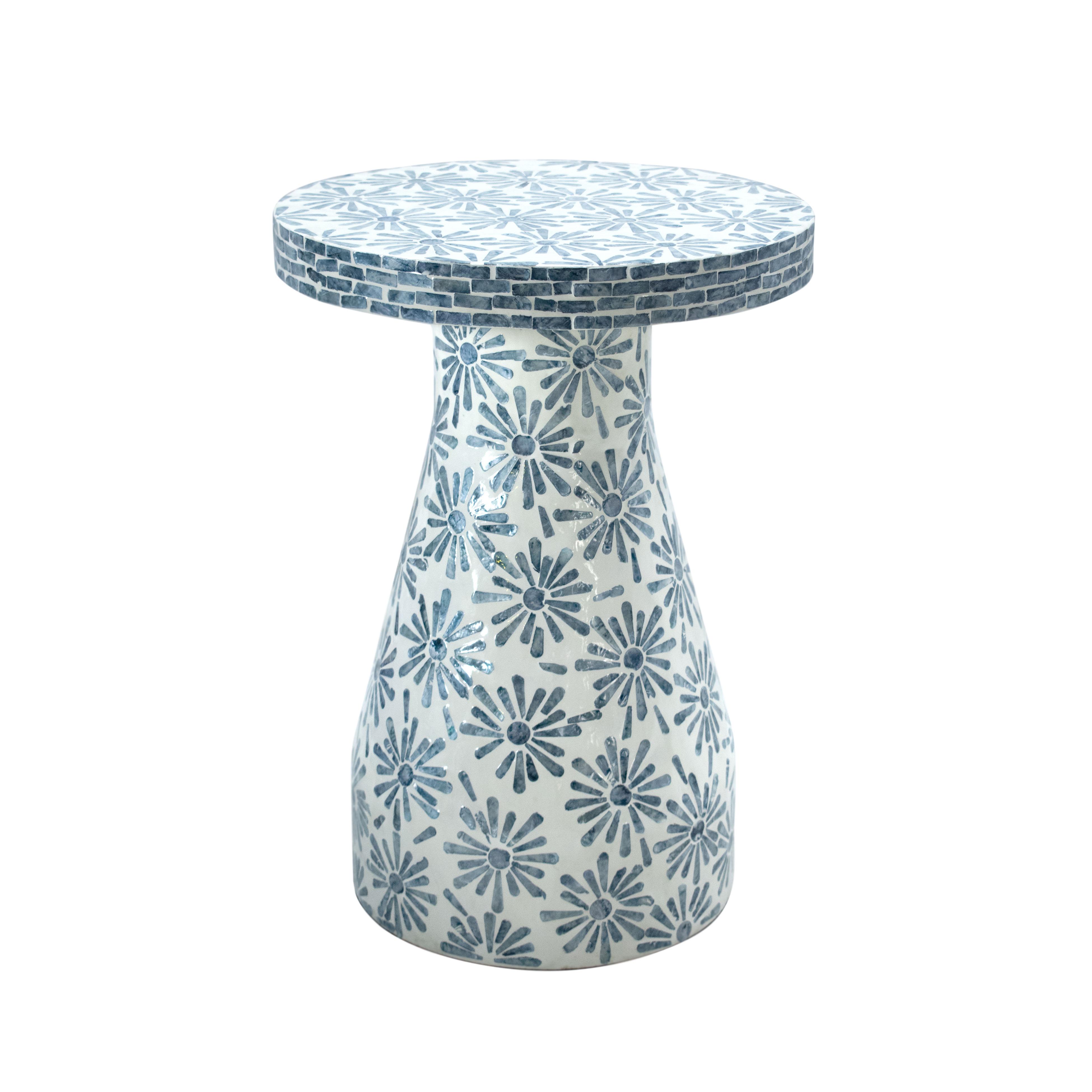 Halio Blue Floral Shell Side Table Side & End Tables TOV Furniture , Black Friday Sale TOV Furniture Furniture Sale, Old Bones Co, Mid Century Furniture Sale, Four Hands Furniture, Black Friday Sale Halio Blue Floral Shell Side Table,Gus Sale, Perigold Halio Blue Floral Shell Side Table Side & End Tables Black Friday Sale , Perigold Sale Halio Blue Floral Shell Side Table,Halio Blue Floral Shell Side Table Lulu and Georgia, Burke Decor Sale Halio Blue Floral Shell Side Table, www.oldbonesco.com