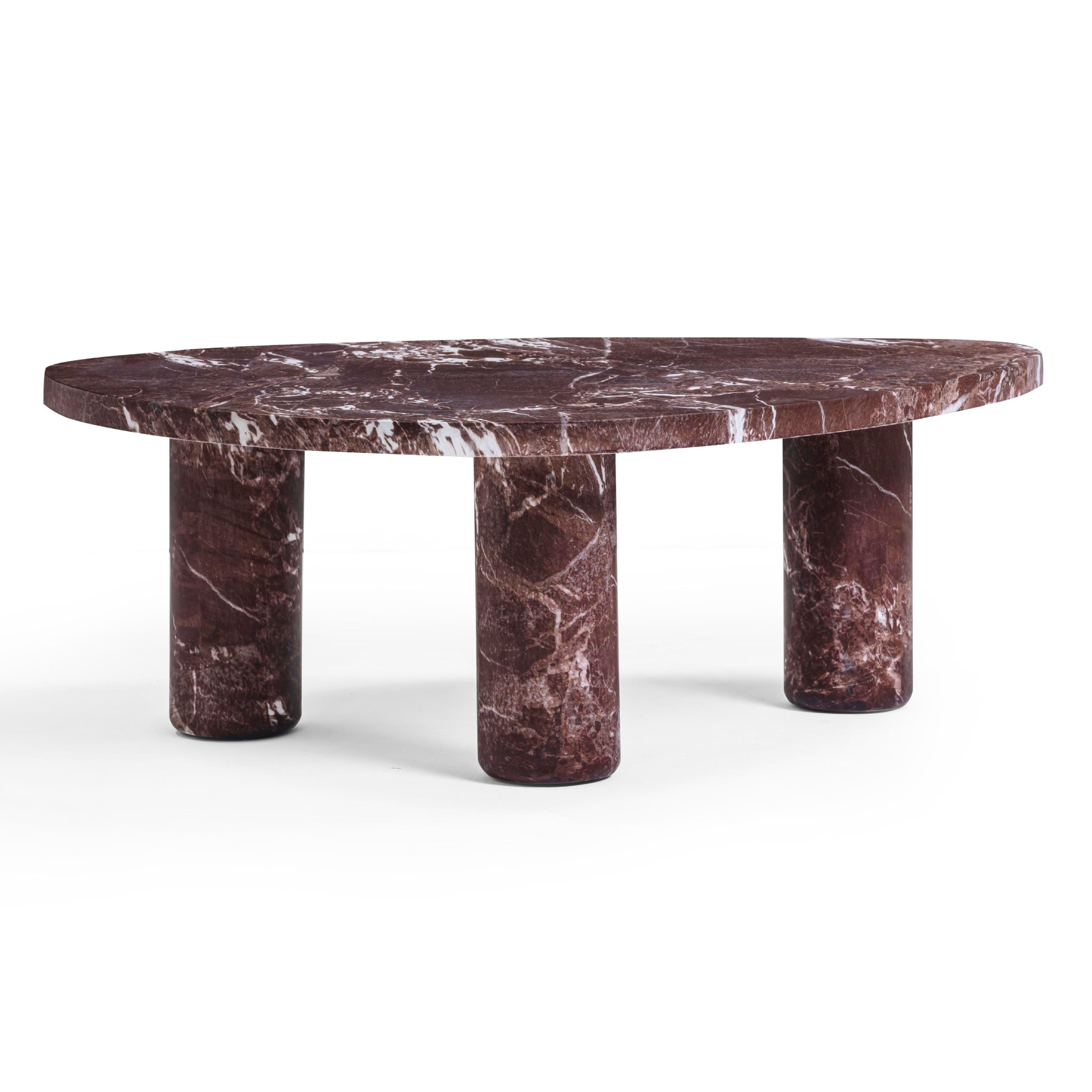 Libby Faux Red Levanto Marble Indoor/Outdoor Coffee Table