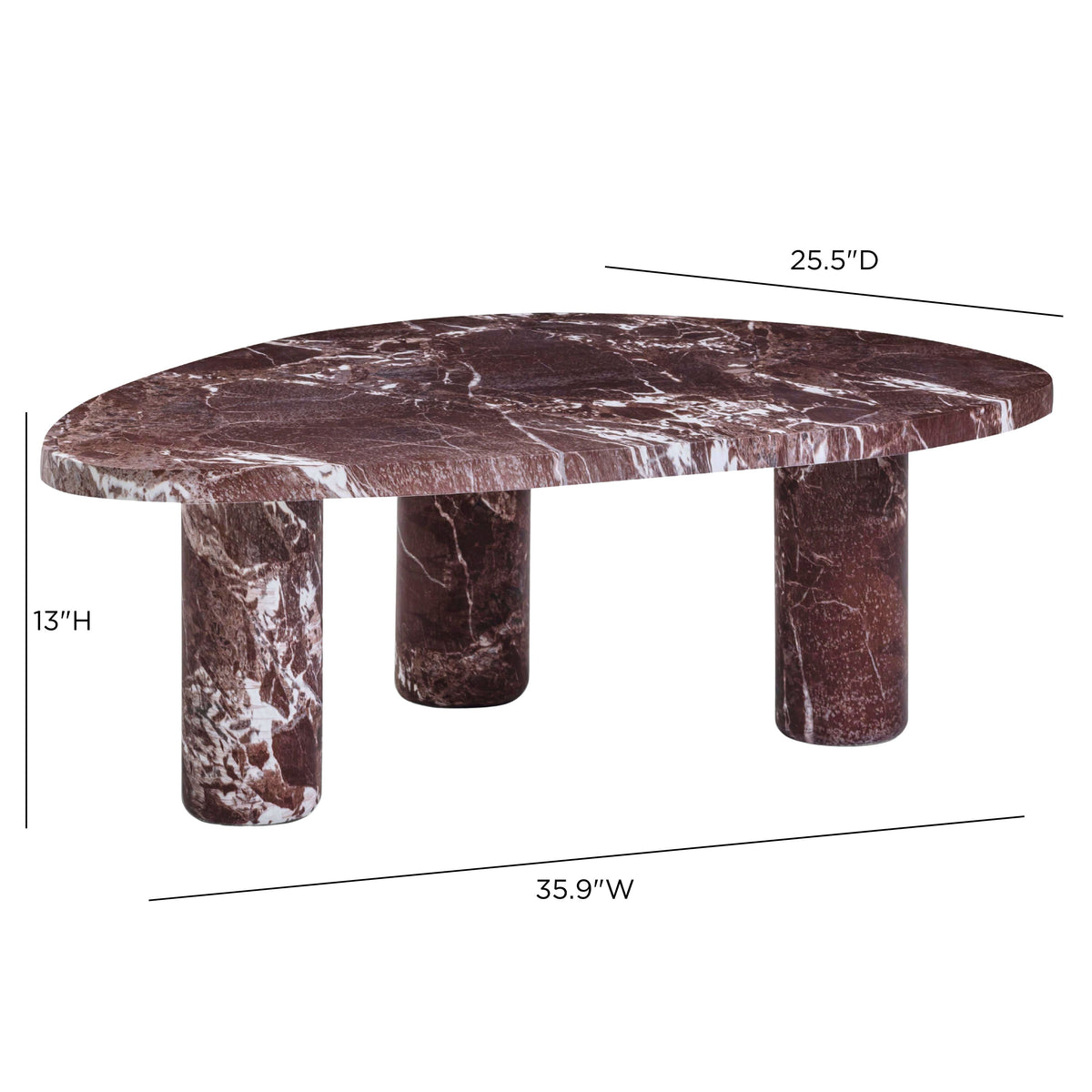 Libby Faux Red Levanto Marble Indoor/Outdoor Coffee Table