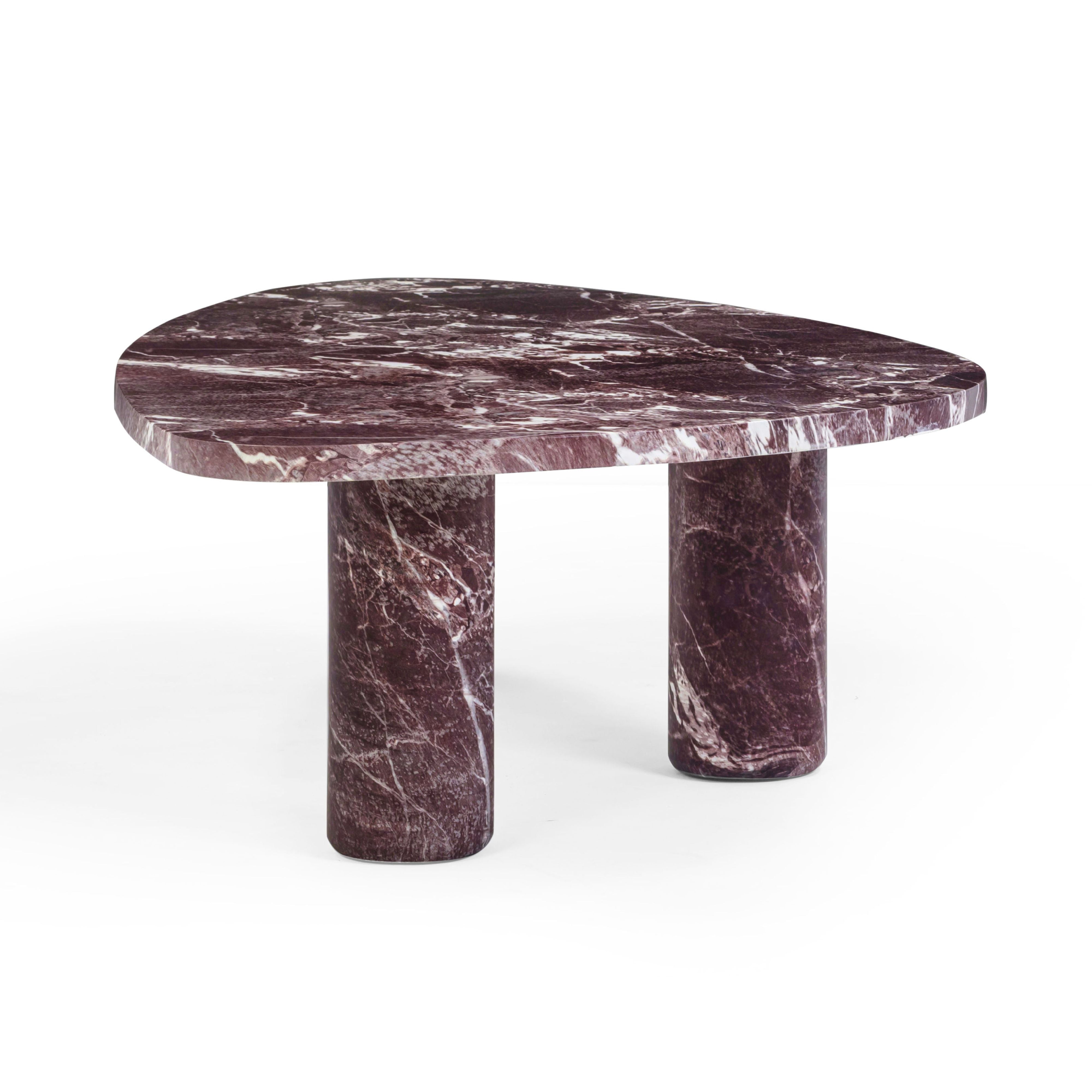 Libby Faux Red Levanto Marble Indoor/Outdoor Coffee Table