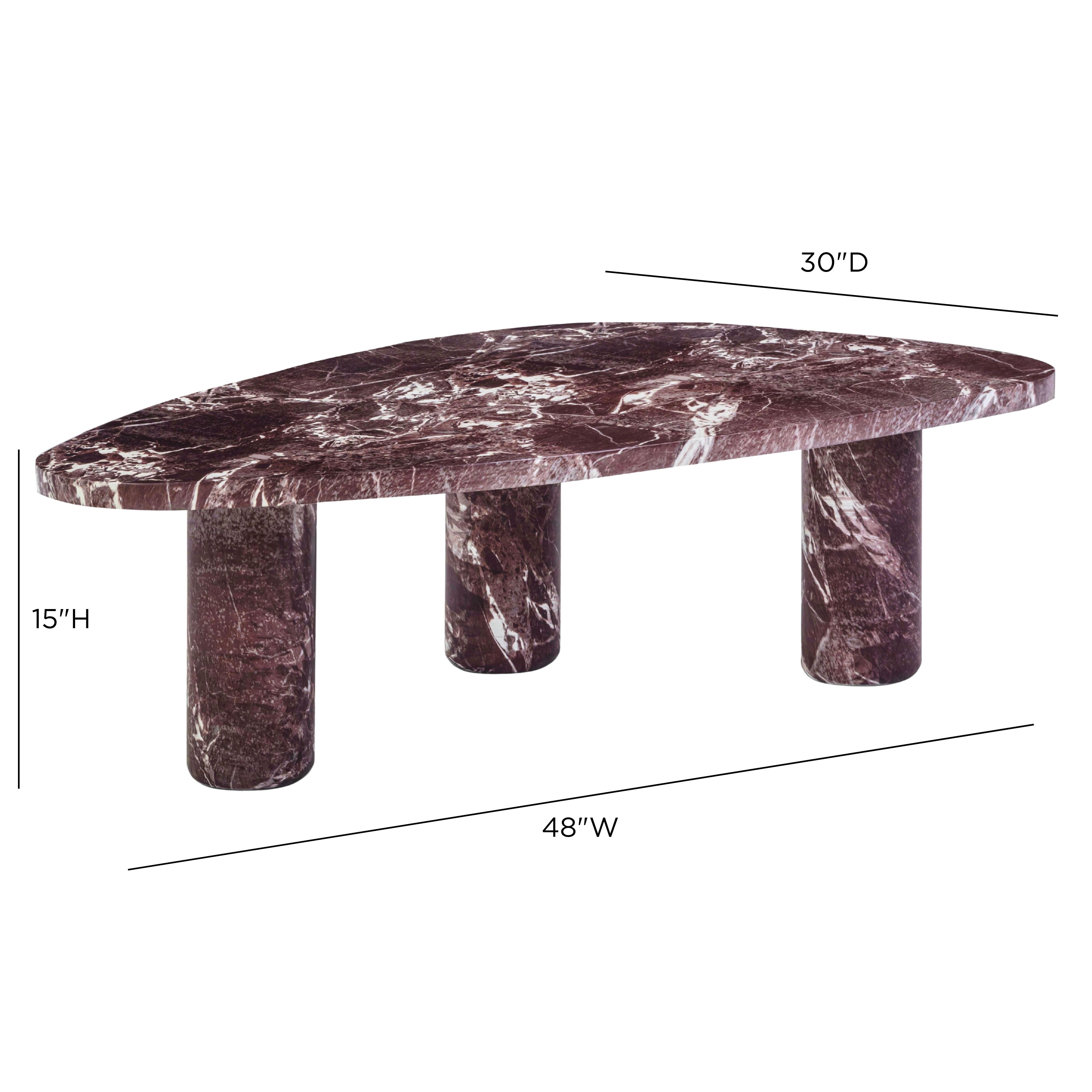 Libby Faux Red Levanto Marble Indoor/Outdoor Coffee Table
