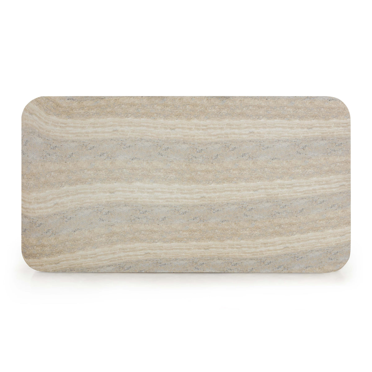 Tyche 55" Faux Travertine Indoor/Outdoor Concrete Rectangular Coffee Table