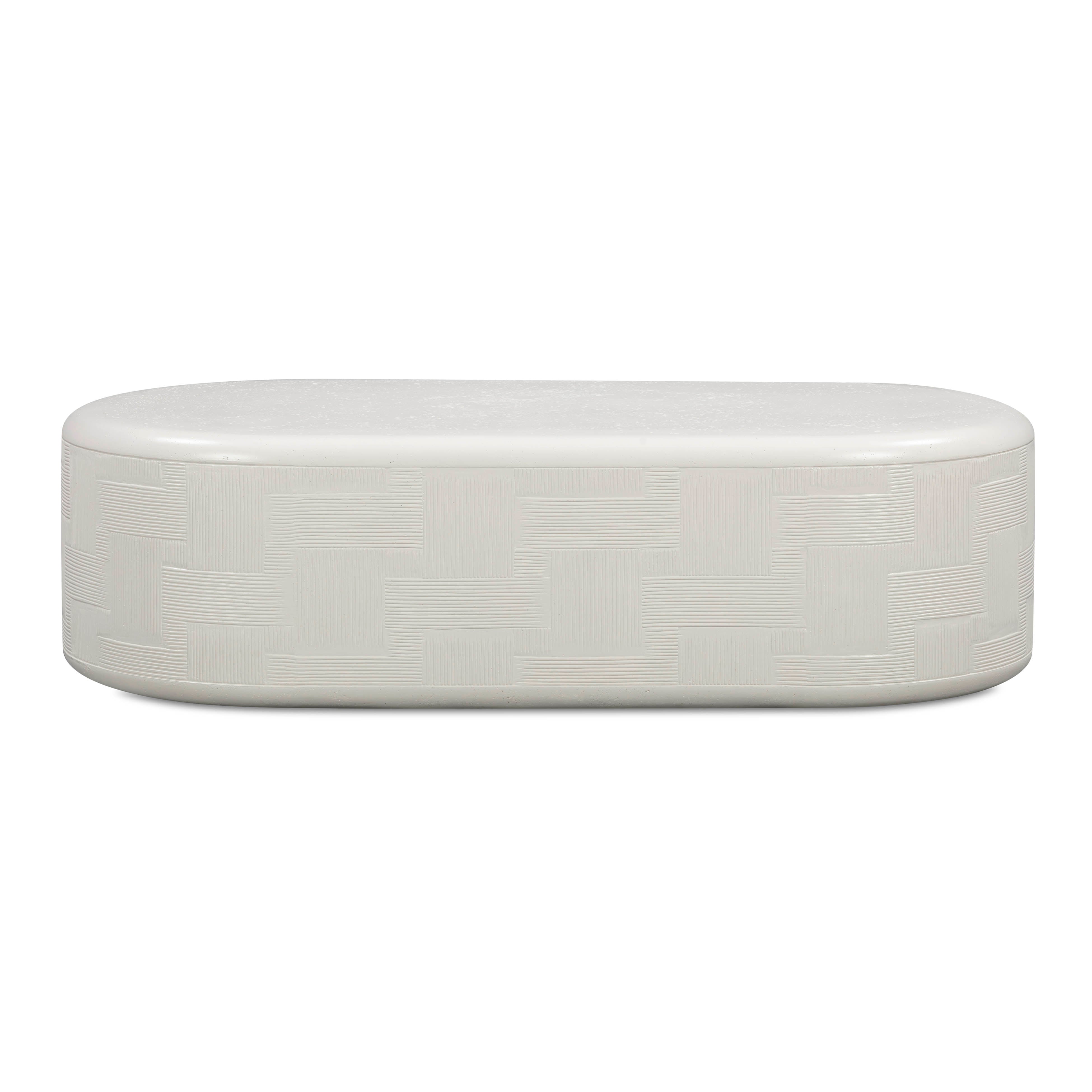 Suraya 55" Indoor/Outdoor Concrete Rounded Coffee Table