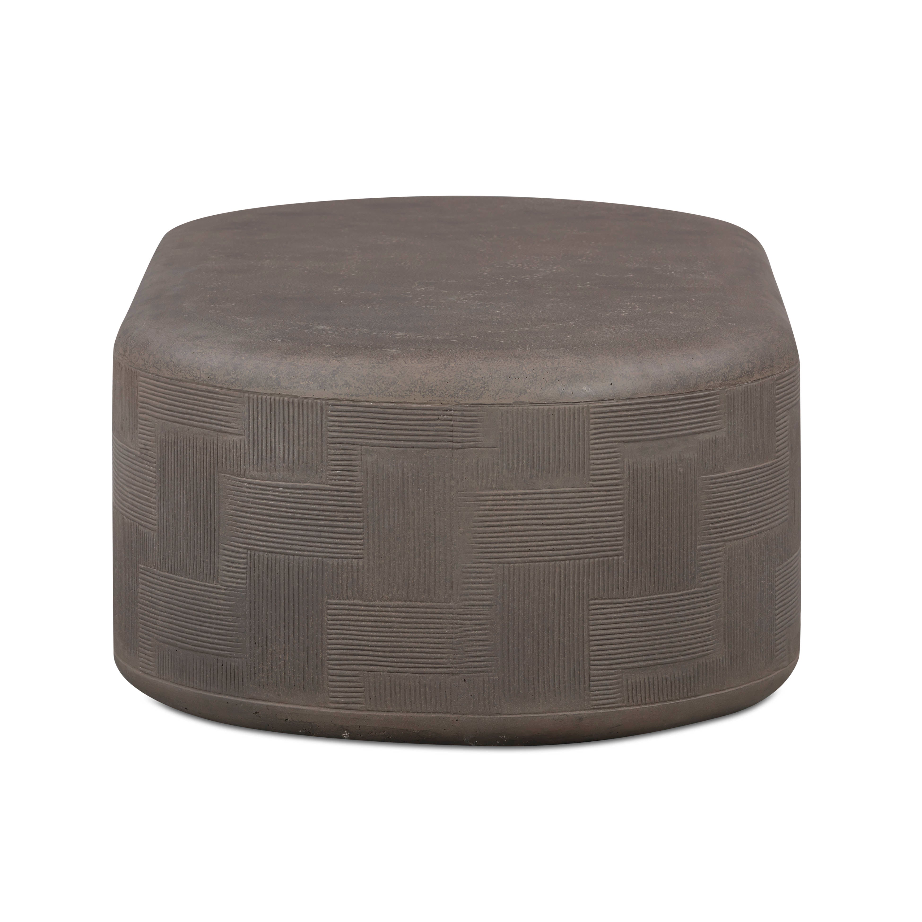 Suraya 55" Indoor/Outdoor Concrete Rounded Coffee Table