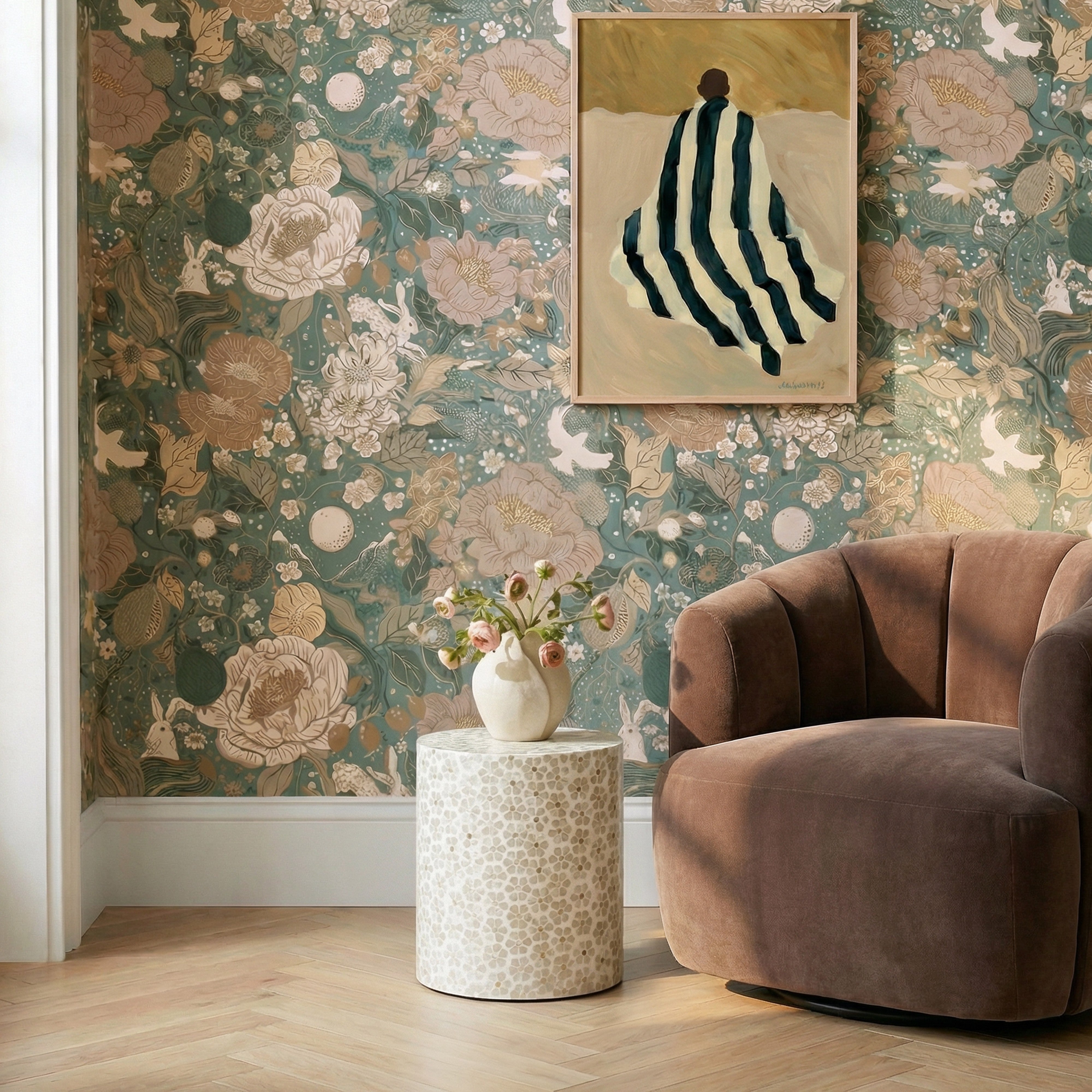 Lorna Capiz Shell Accent Stool