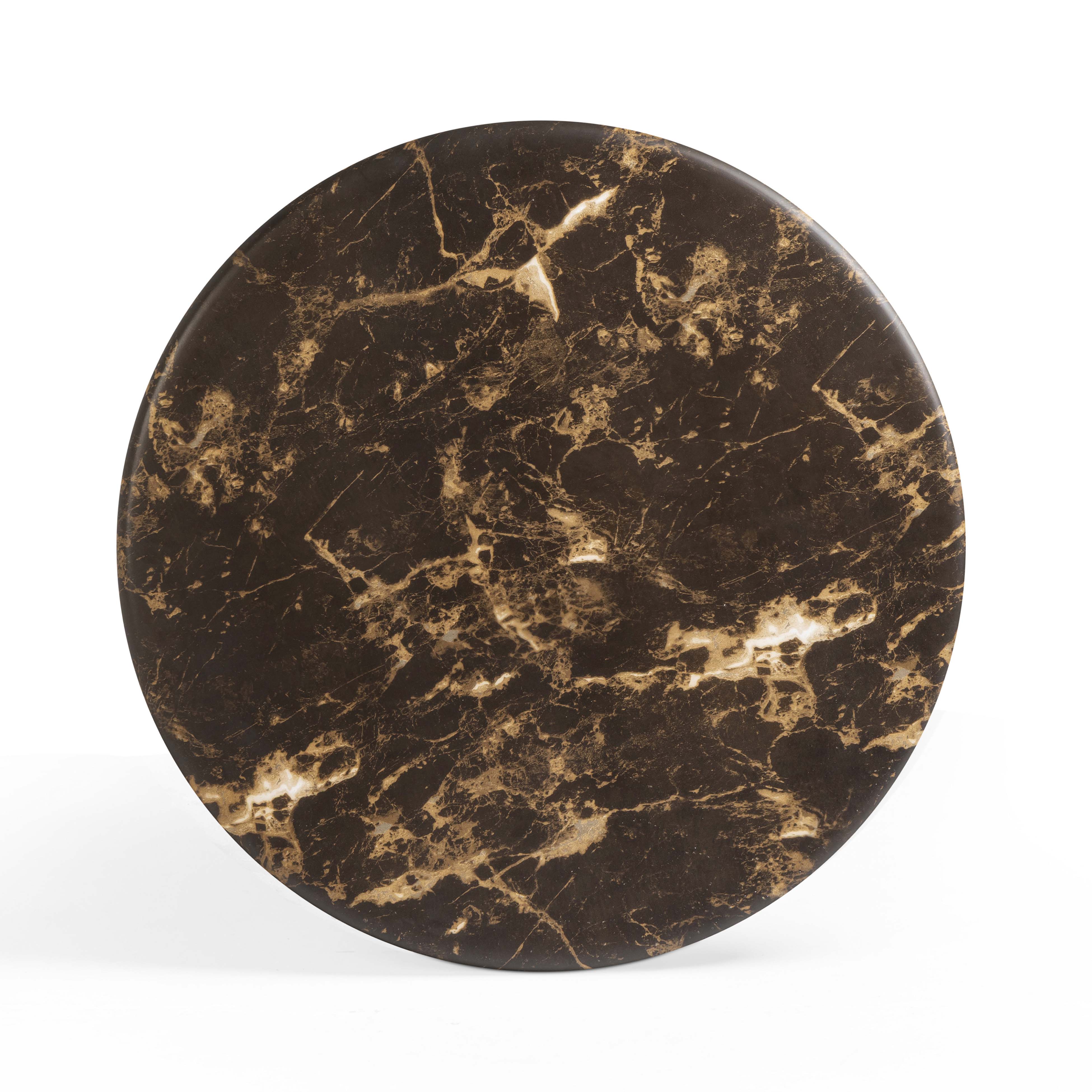 Byron 36" Dark Brown Faux Marble Indoor/Outdoor Concrete Round Coffee Table
