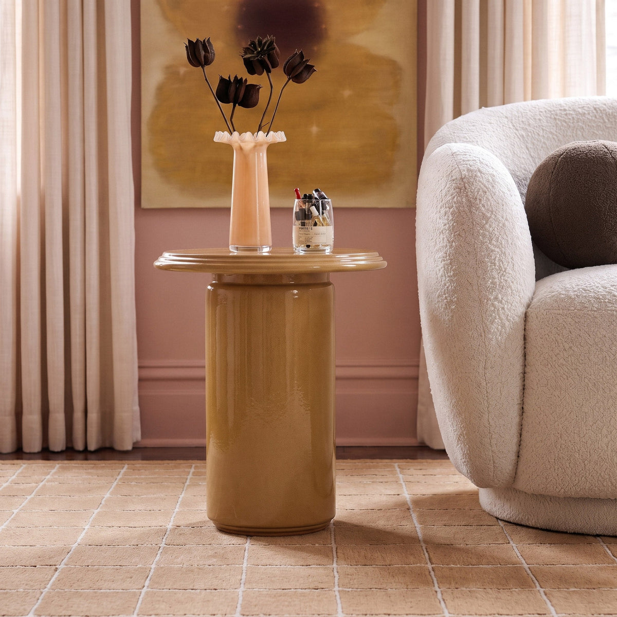 Tate Turmeric Concrete Indoor/Outdoor Side Table