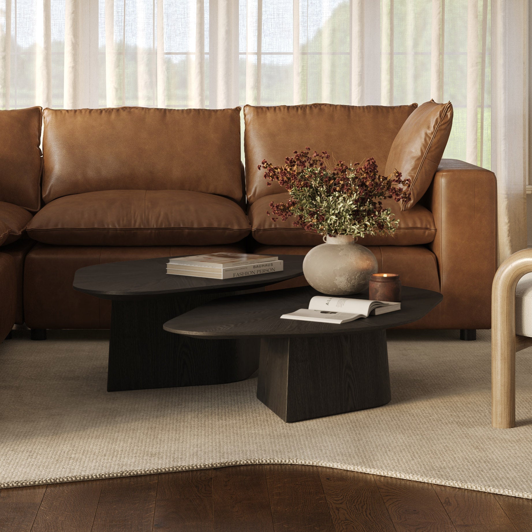 Roche 48" Ash Geometric Coffee Table