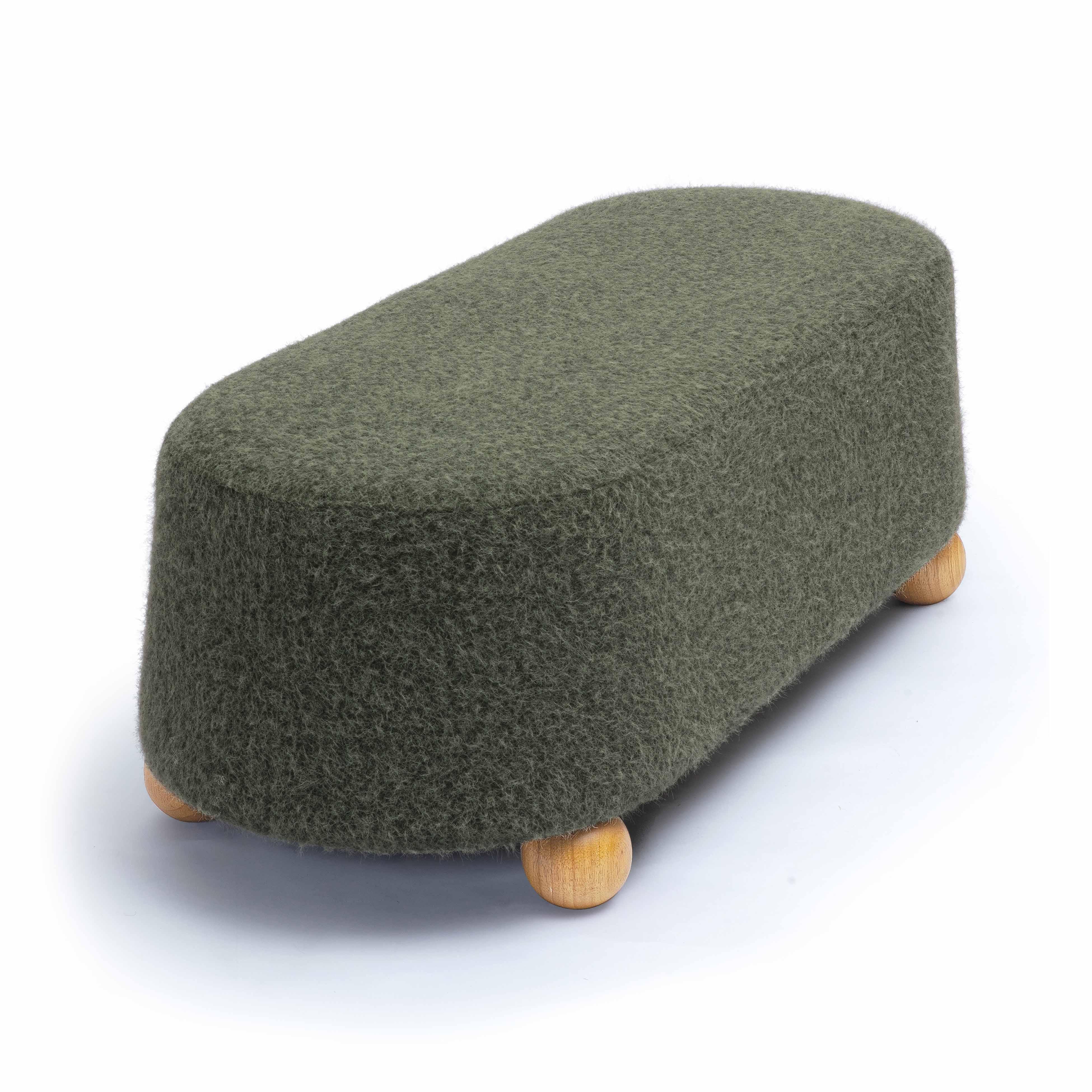 Jaine 48" Contract-Grade Faux Mohair Large Ottoman