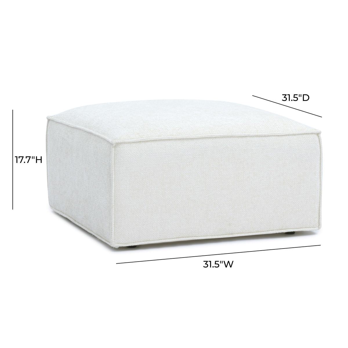 Mindy Performance Chenille Basketweave Ottoman