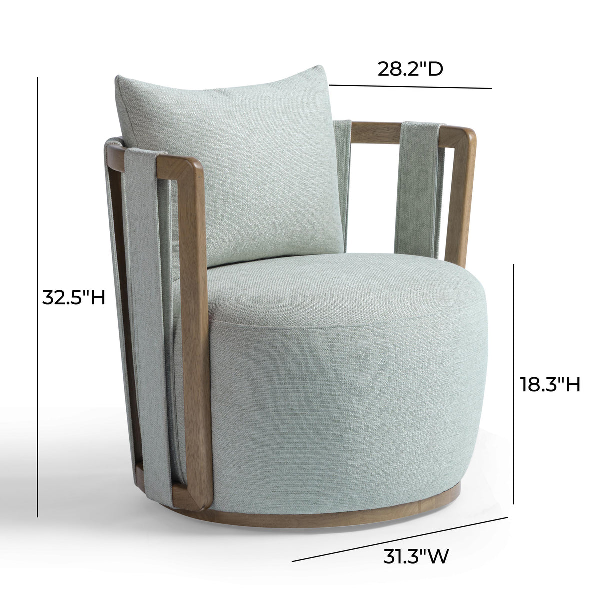 Paolo Textured Contract-Grade Weave Fabric Swivel Accent Chair