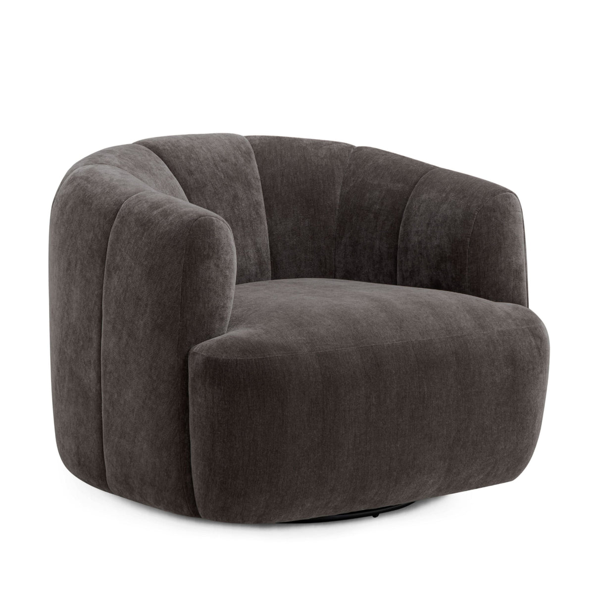 Jasmine Upcycled Contract-Grade Basketweave Fabric Swivel Accent Chair