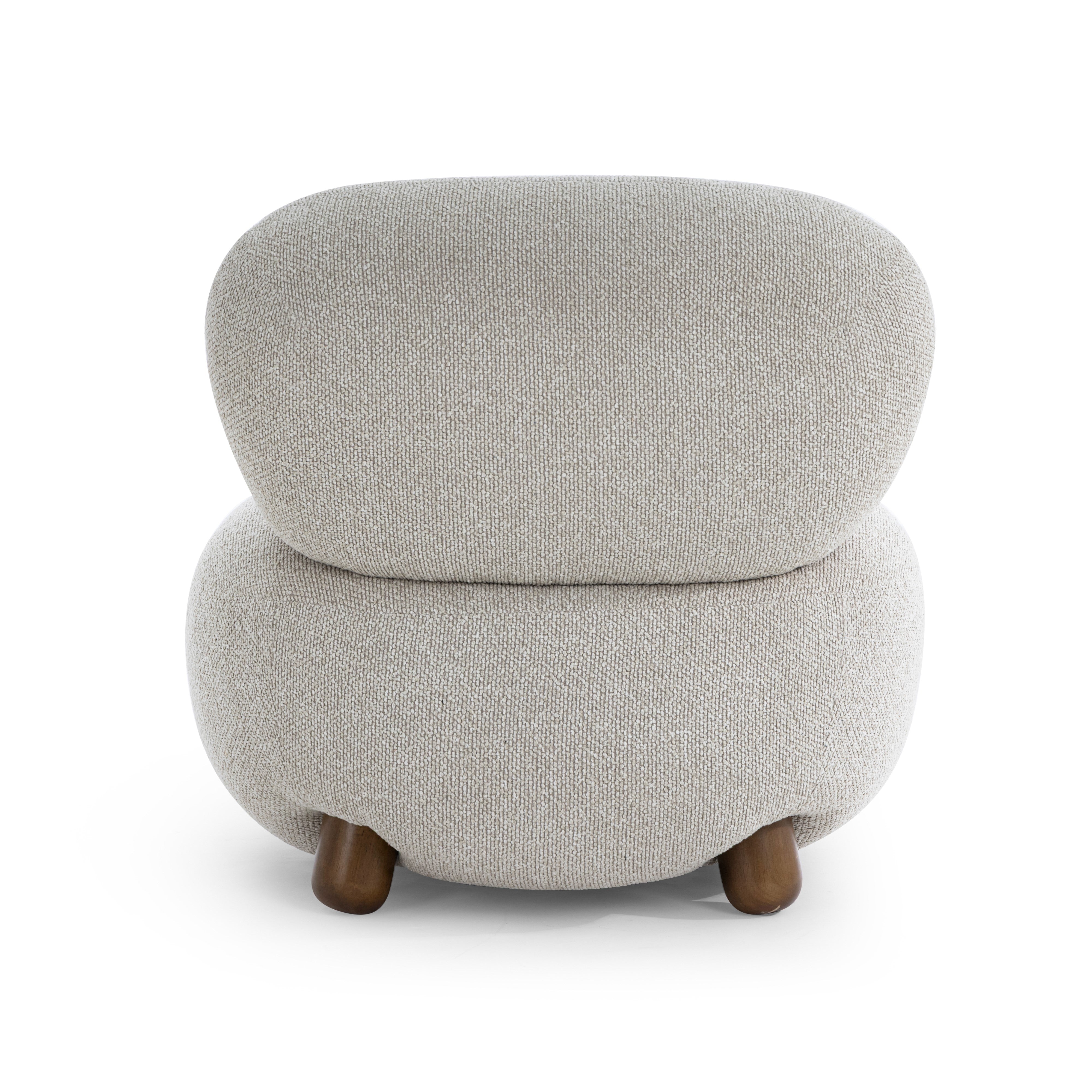Pucker Warm Grey Performance Boucle Accent Chair