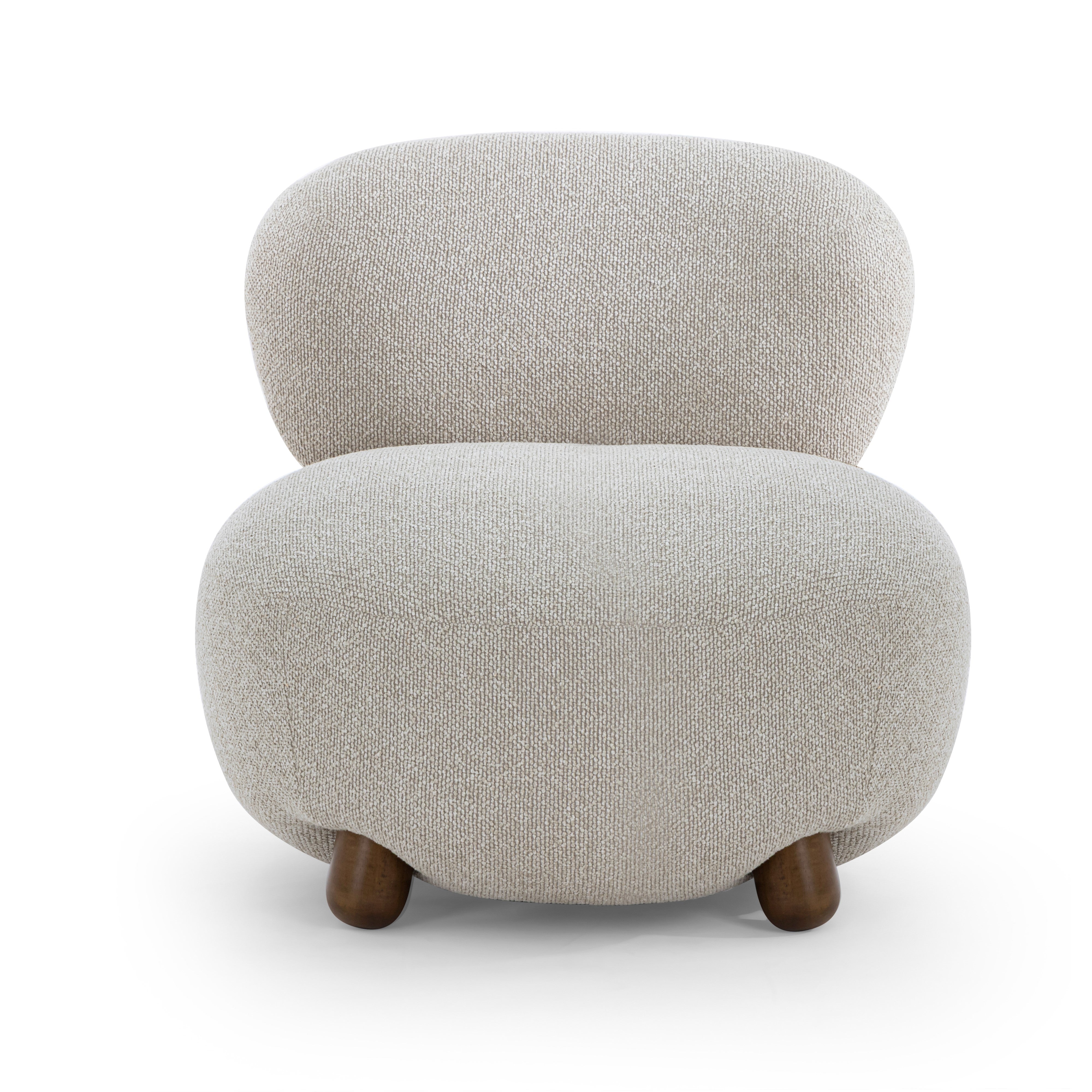 Pucker Warm Grey Performance Boucle Accent Chair
